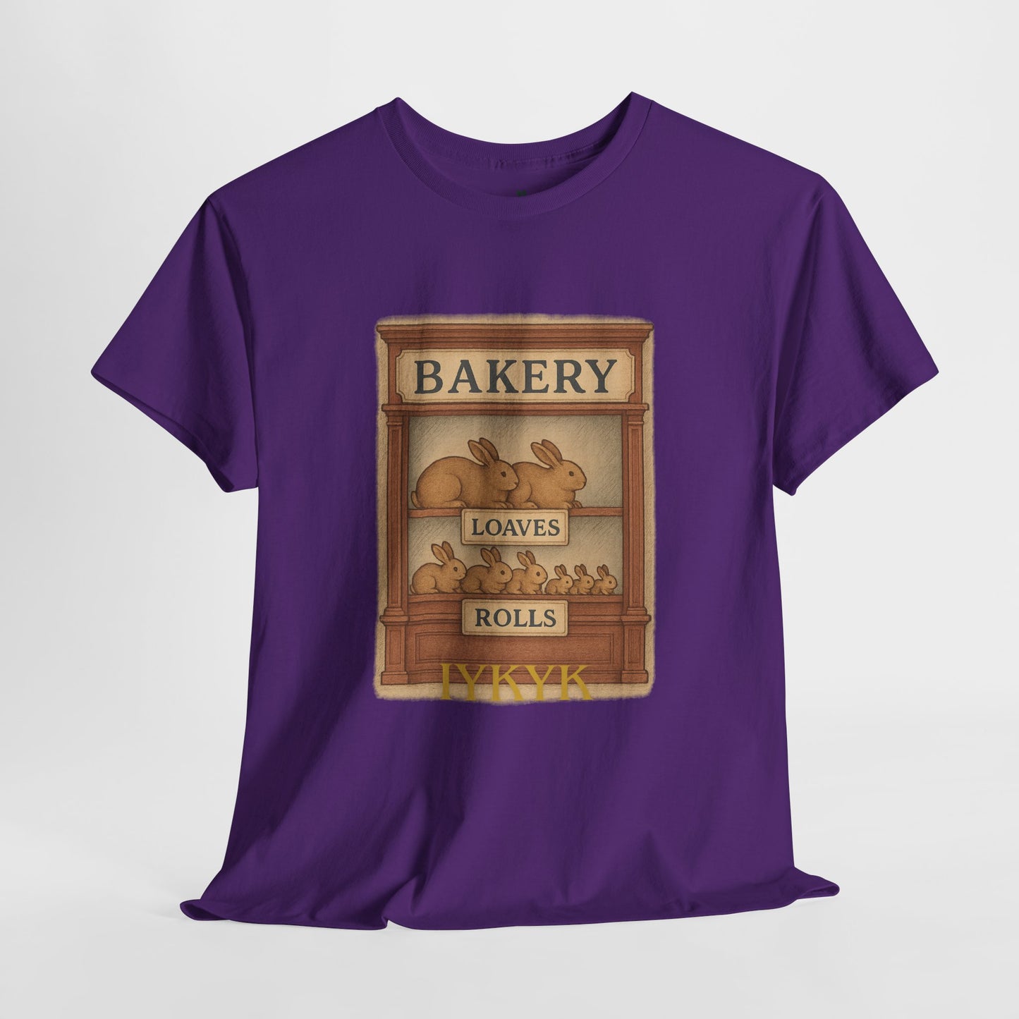 Loaves, Rolls & IYKYK – Bunny Bakery Tee - Unisex Short Sleeve - Vintage Bakery Shirt - Baking & Rabbit Lover Apparel