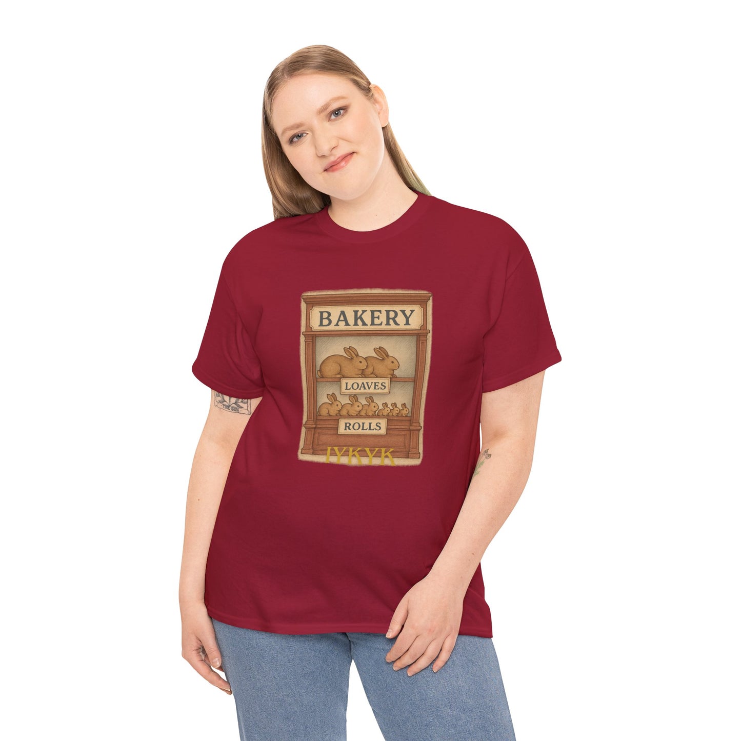 Loaves, Rolls & IYKYK – Bunny Bakery Tee - Unisex Short Sleeve - Vintage Bakery Shirt - Baking & Rabbit Lover Apparel