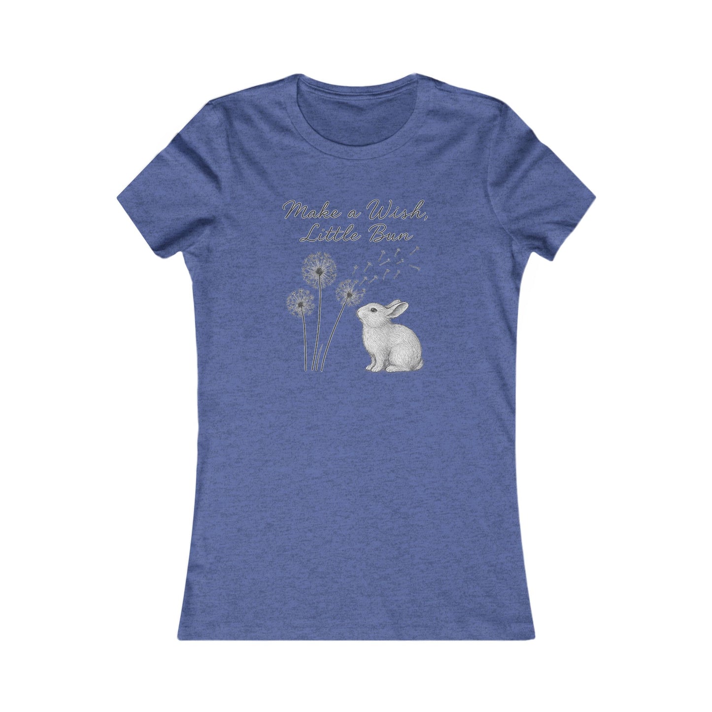 Make a Wish Little Bun Women's Tee - Cute Rabbit T-Shirt - Animal Lover Gift - Dandelion Floral Fashion Top