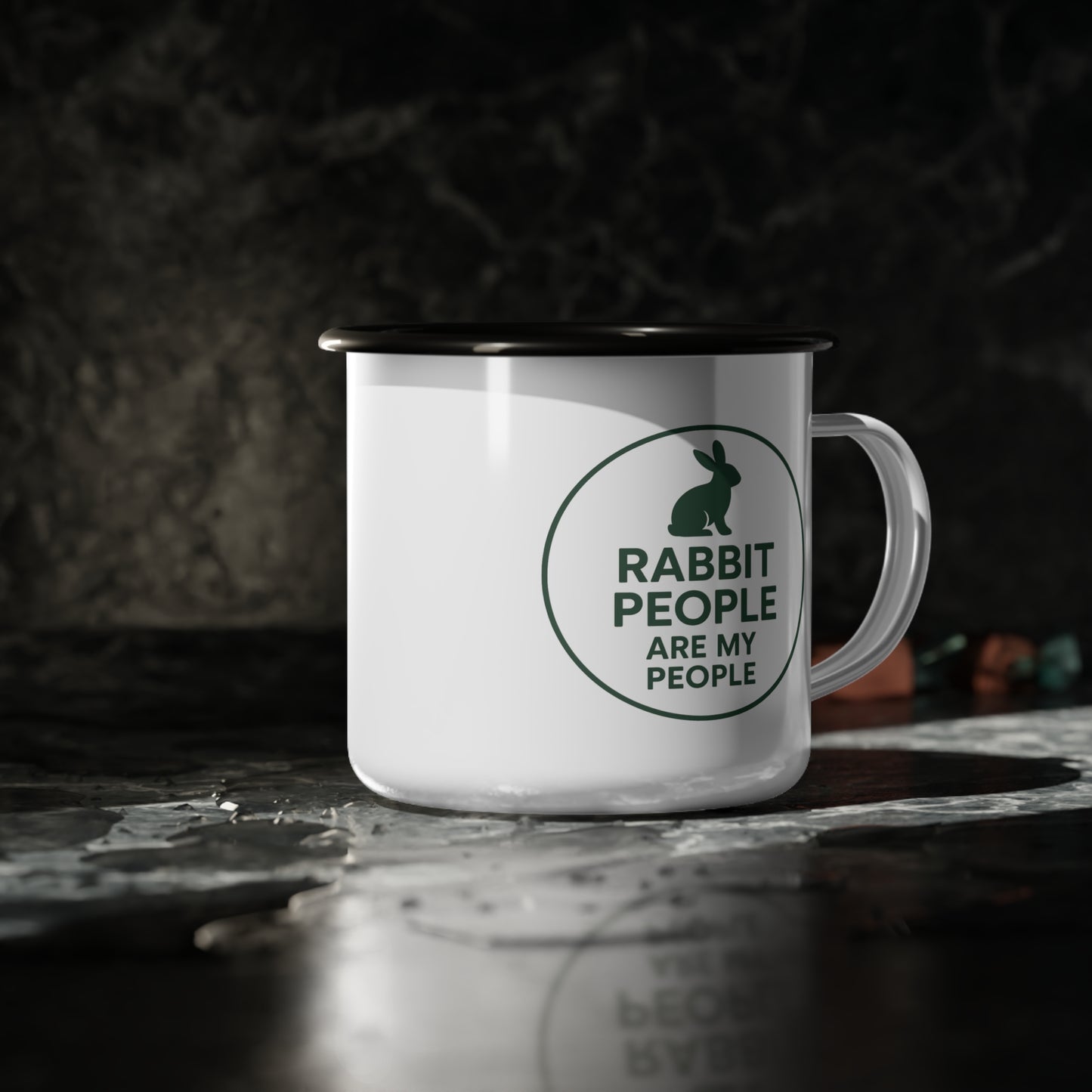 Rabbit People Are My People Enamel Camp Cup - Bunny Lovers Coffee & Cocoa Mug - Gift for Rabbit People