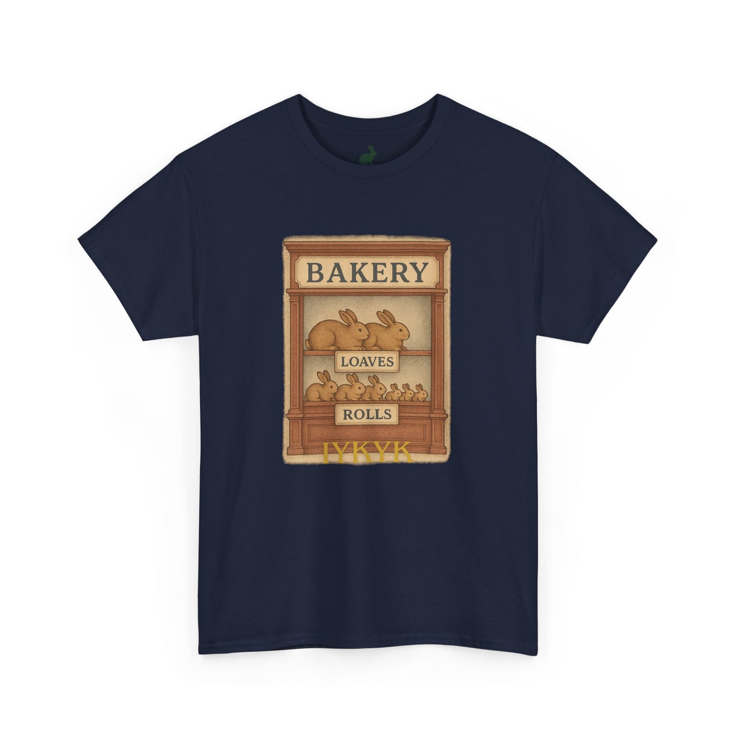Loaves, Rolls & IYKYK – Bunny Bakery Tee - Unisex Short Sleeve - Vintage Bakery Shirt - Baking & Rabbit Lover Apparel