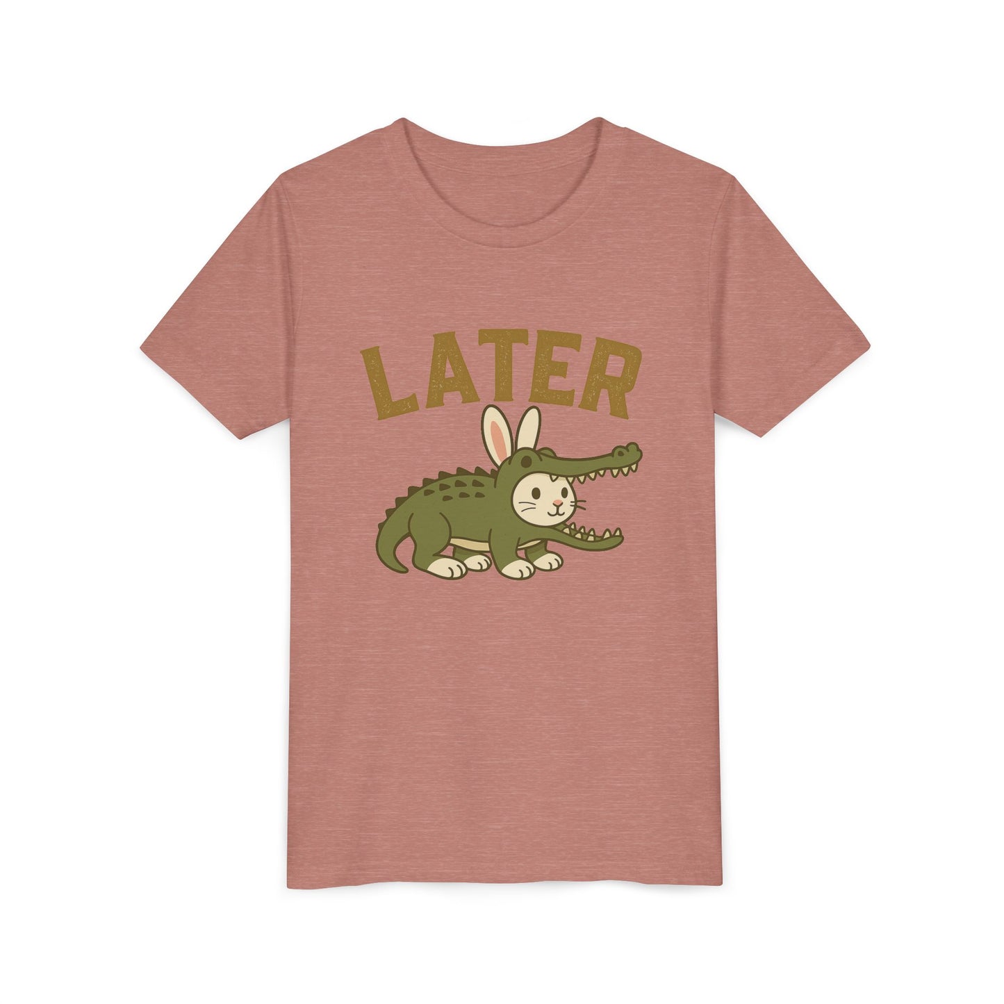 Later Gator Bunny Tee – Cute Youth Short Sleeve - Kids Rabbit T-Shirt - Funny Graphic Children's Shirt