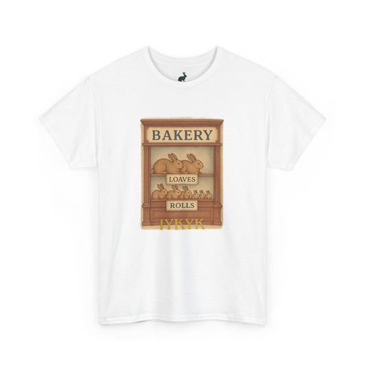 Loaves, Rolls & IYKYK – Bunny Bakery Tee - Unisex Short Sleeve - Vintage Bakery Shirt - Baking & Rabbit Lover Apparel