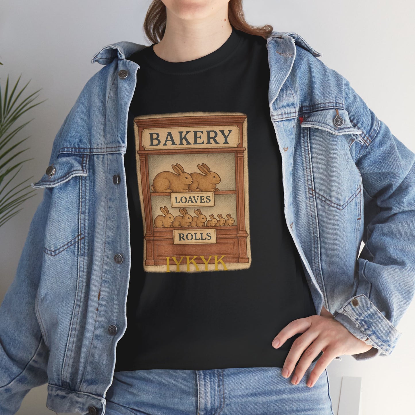 Loaves, Rolls & IYKYK – Bunny Bakery Tee - Unisex Short Sleeve - Vintage Bakery Shirt - Baking & Rabbit Lover Apparel