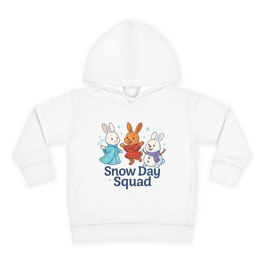 Snow Day Squad Toddler Hoodie – Winter Bunny Sweatshirt for Kids | Cozy Youth Rabbit Apparel | Cold Weather Buns