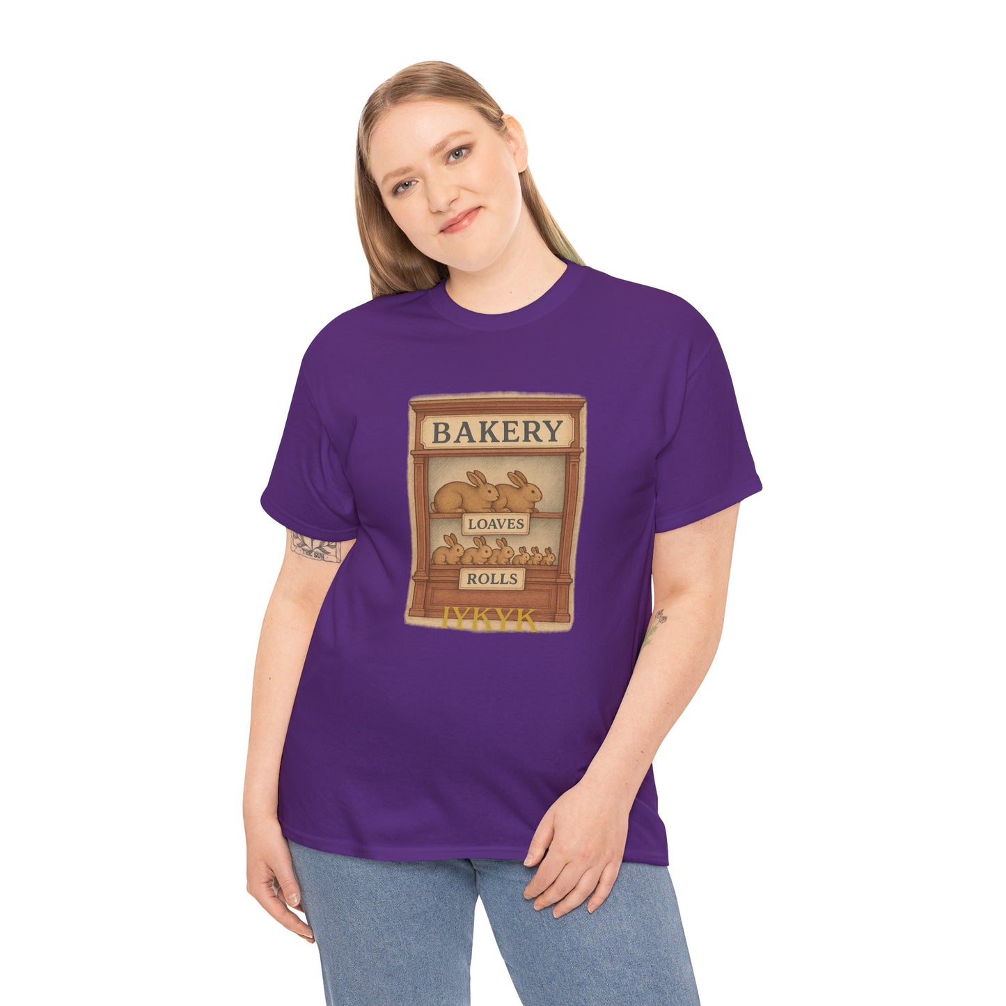 Loaves, Rolls & IYKYK – Bunny Bakery Tee - Unisex Short Sleeve - Vintage Bakery Shirt - Baking & Rabbit Lover Apparel