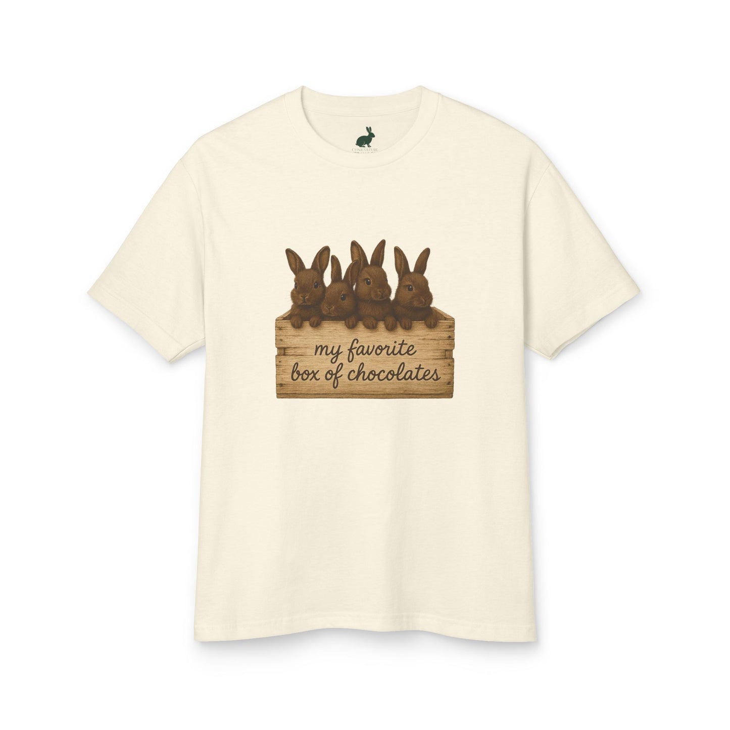 "My Favorite Box of Chocolates" Rustic Bunny Tee – Rabbit Breeder T-Shirt - Unisex Bunthusiast Shirt