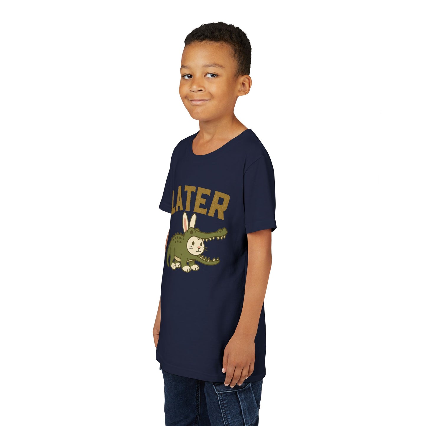 Later Gator Bunny Tee – Cute Youth Short Sleeve - Kids Rabbit T-Shirt - Funny Graphic Children's Shirt