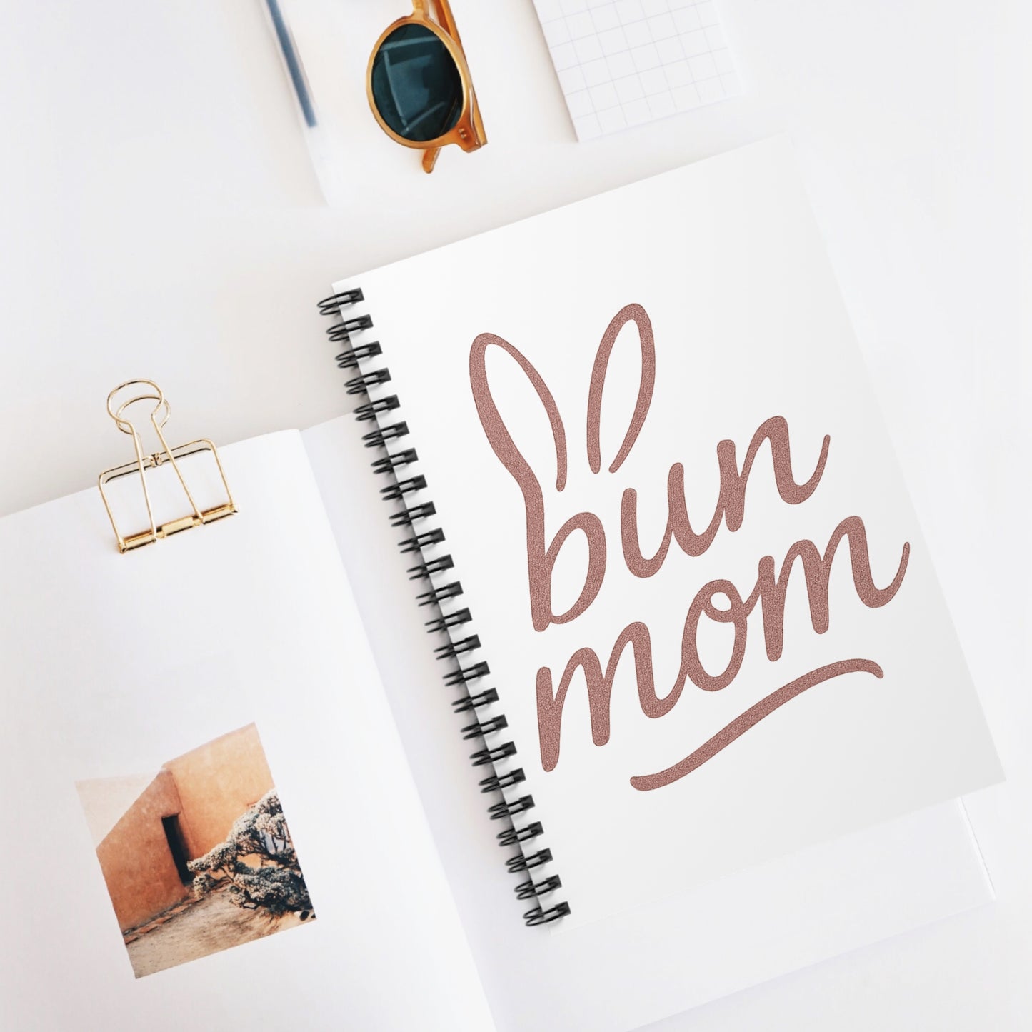 Bun Mom Spiral Notebook – Bunny Ear Script Journal - Gift for Rabbit Owners - Animal Journal