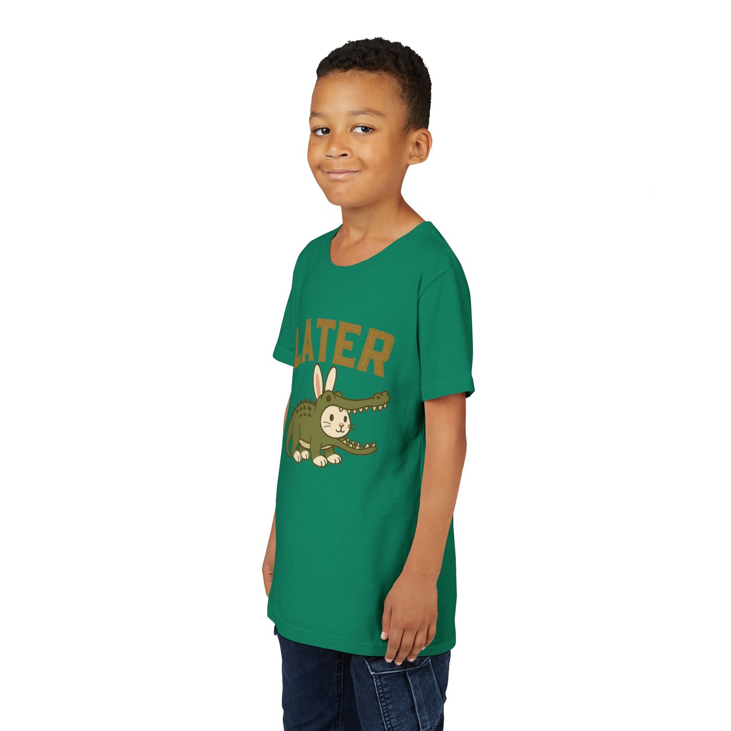 Later Gator Bunny Tee – Cute Youth Short Sleeve - Kids Rabbit T-Shirt - Funny Graphic Children's Shirt