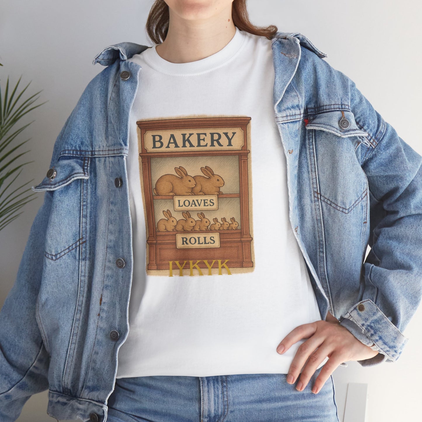 Loaves, Rolls & IYKYK – Bunny Bakery Tee - Unisex Short Sleeve - Vintage Bakery Shirt - Baking & Rabbit Lover Apparel