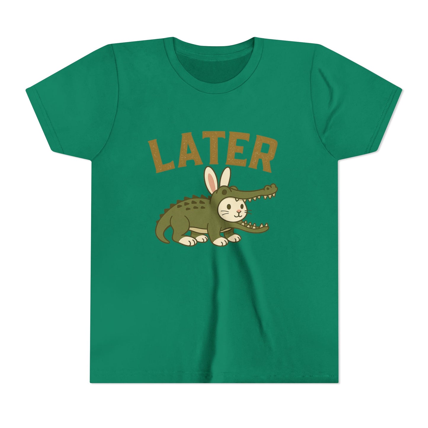 Later Gator Bunny Tee – Cute Youth Short Sleeve - Kids Rabbit T-Shirt - Funny Graphic Children's Shirt