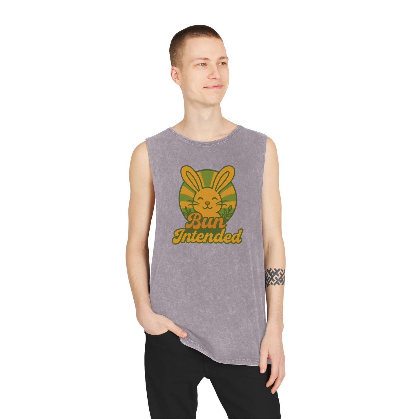 Stonewash Bun Intended Tank Top - Retro Graphic Tee - Vintage Casual Summer Wear - Gift for Rabbit Lovers - Everyday Style