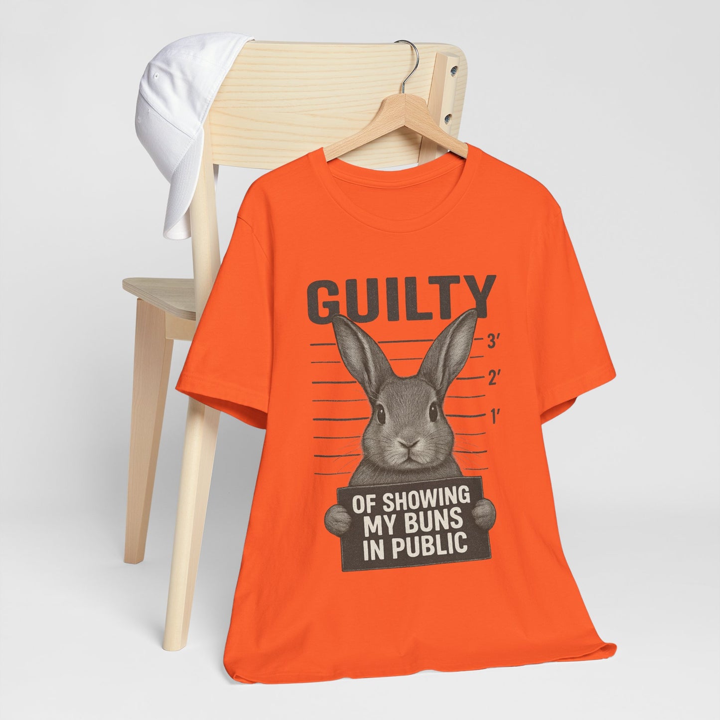 Guilty of Showing My Buns in Public Rabbit Exhibitor T-Shirt – Unisex Funny Bunny Graphic Tee - Quirky Gift for Animal Lovers