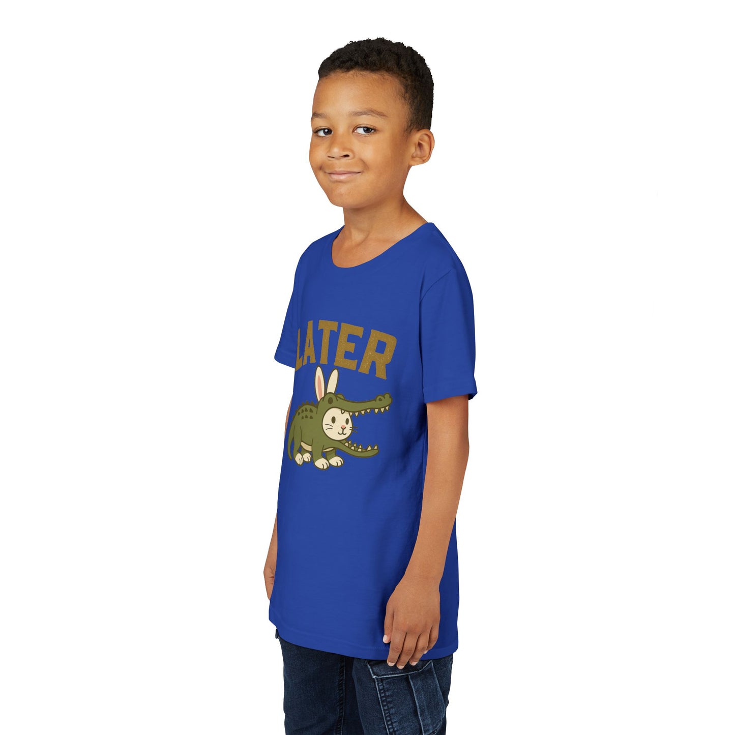 Later Gator Bunny Tee – Cute Youth Short Sleeve - Kids Rabbit T-Shirt - Funny Graphic Children's Shirt