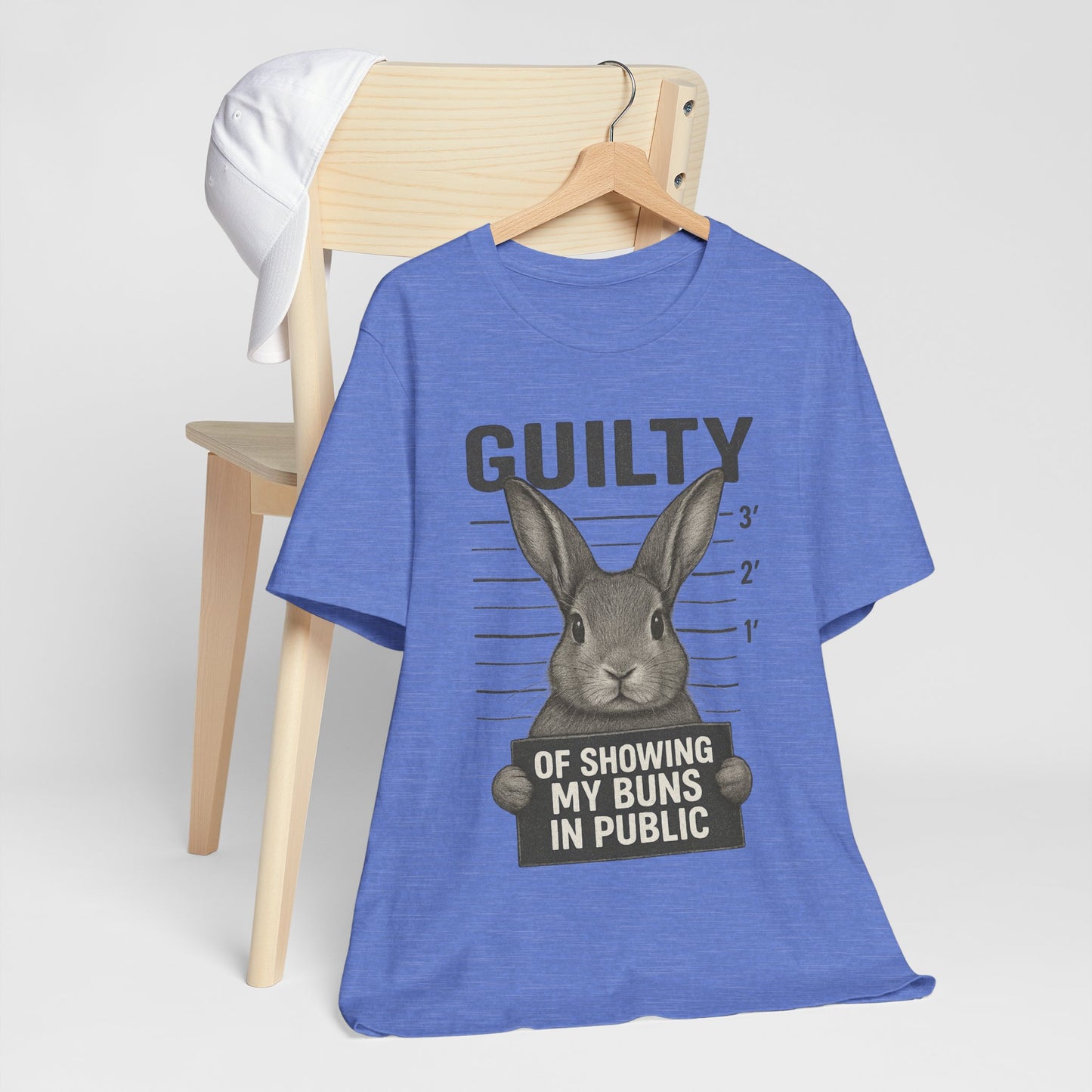 Guilty of Showing My Buns in Public Rabbit Exhibitor T-Shirt – Unisex Funny Bunny Graphic Tee - Quirky Gift for Animal Lovers