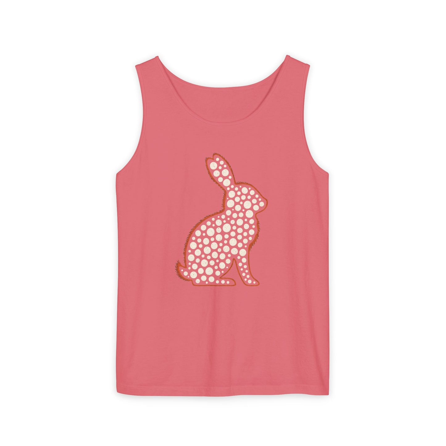 Spotted Rabbit Unisex Tank Top – Abstract Dot Bunny Design Tee for Bunthusiasts - Unisex Garment-Dyed Tank Top