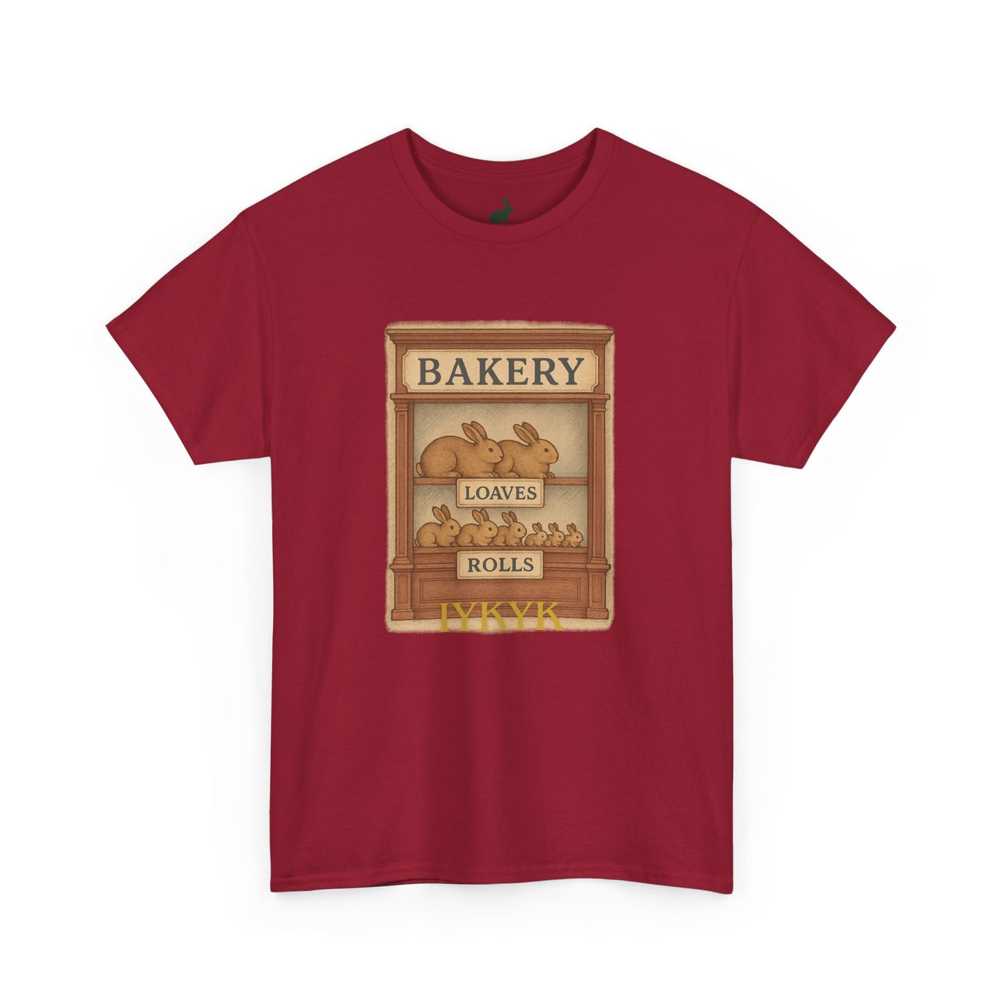 Loaves, Rolls & IYKYK – Bunny Bakery Tee - Unisex Short Sleeve - Vintage Bakery Shirt - Baking & Rabbit Lover Apparel