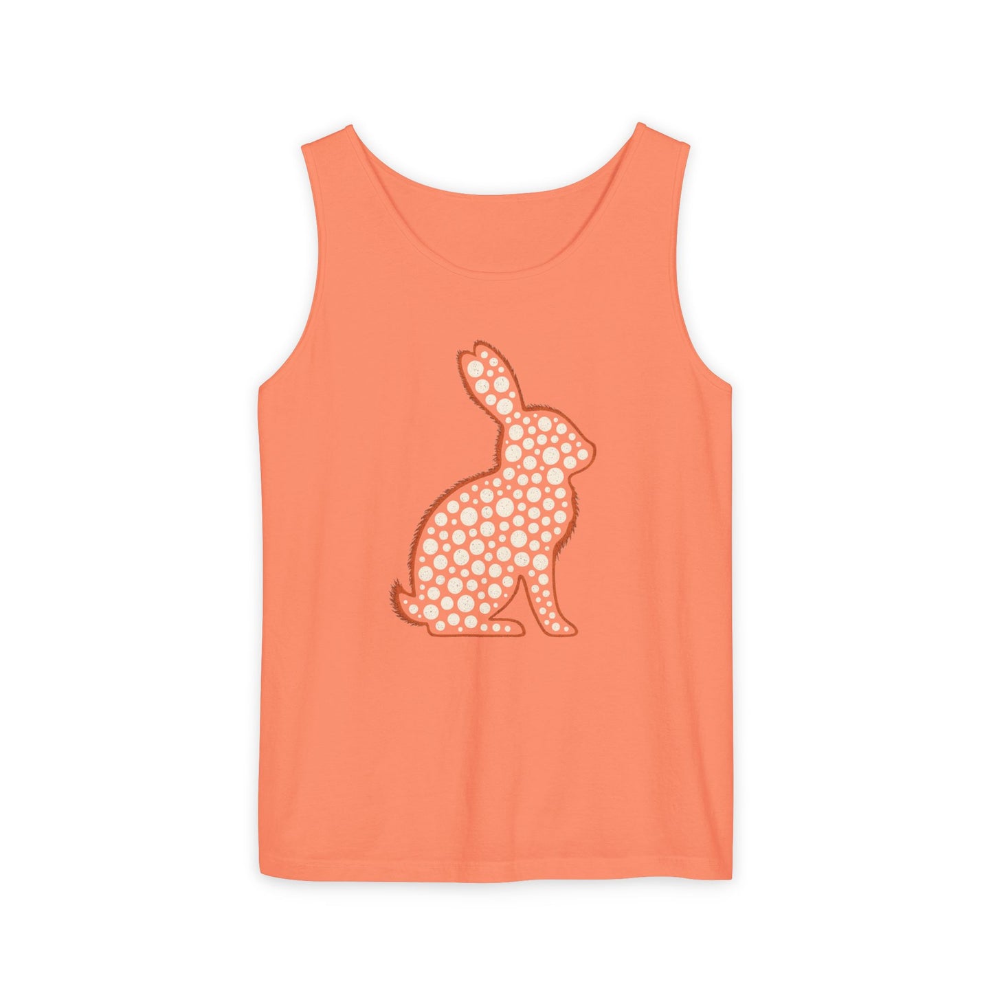 Spotted Rabbit Unisex Tank Top – Abstract Dot Bunny Design Tee for Bunthusiasts - Unisex Garment-Dyed Tank Top