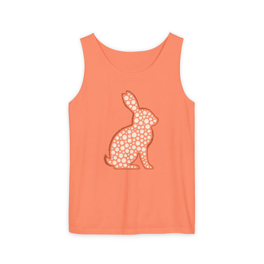 Spotted Rabbit Unisex Tank Top – Abstract Dot Bunny Design Tee for Bunthusiasts - Unisex Garment-Dyed Tank Top