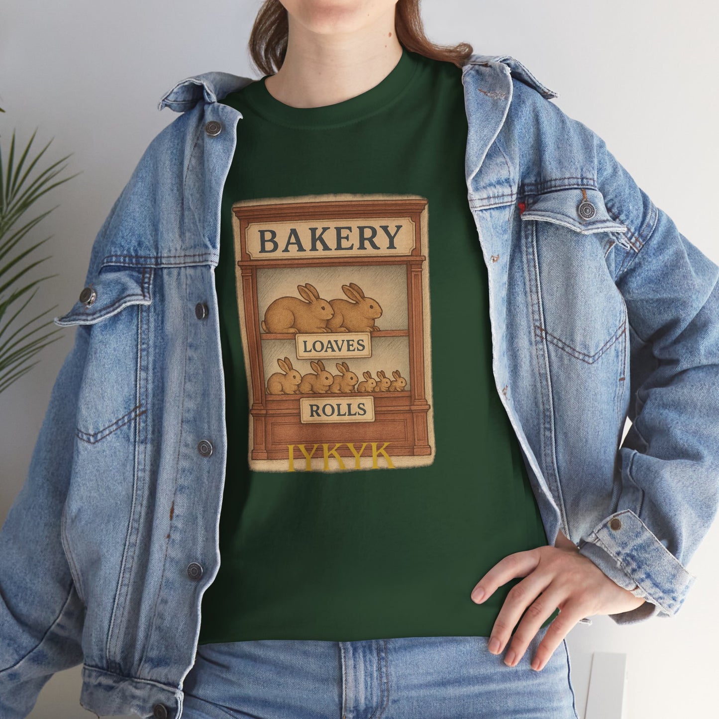 Loaves, Rolls & IYKYK – Bunny Bakery Tee - Unisex Short Sleeve - Vintage Bakery Shirt - Baking & Rabbit Lover Apparel