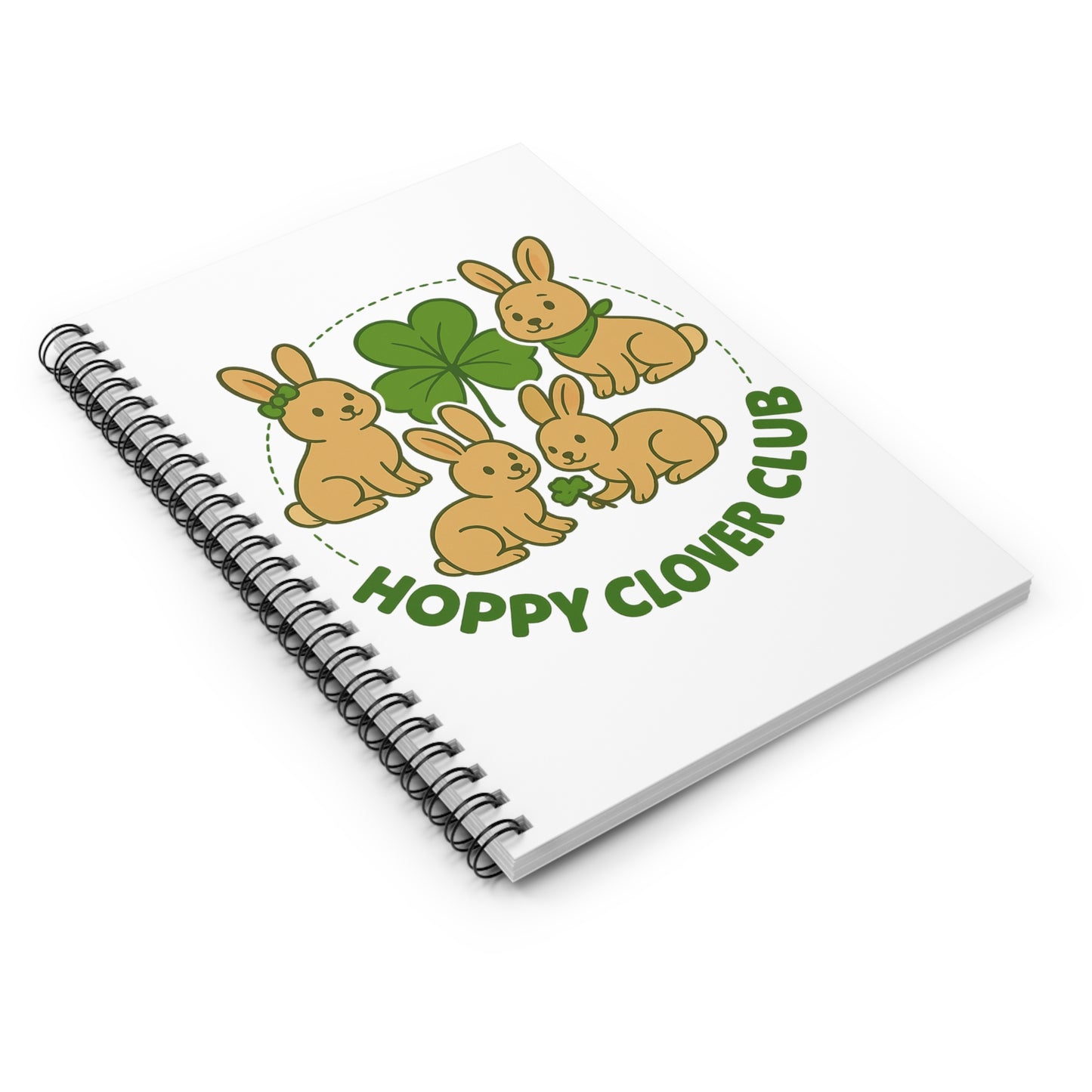 Hoppy Clover Club Spiral Notebook – Bunny & Clover Journal - Gift for Bunthusiasts and Rabbit Owners & Exhibitors of All Ages