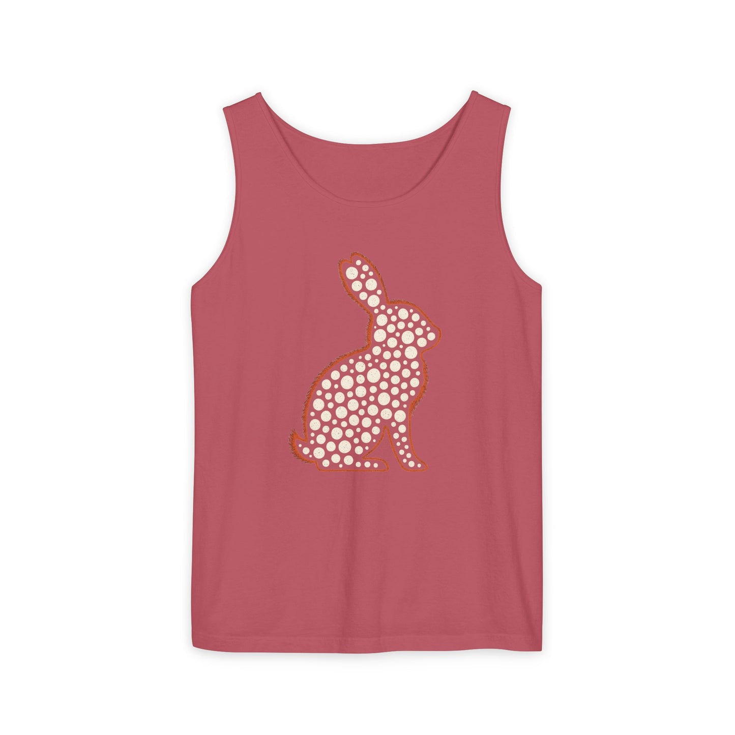 Spotted Rabbit Unisex Tank Top – Abstract Dot Bunny Design Tee for Bunthusiasts - Unisex Garment-Dyed Tank Top