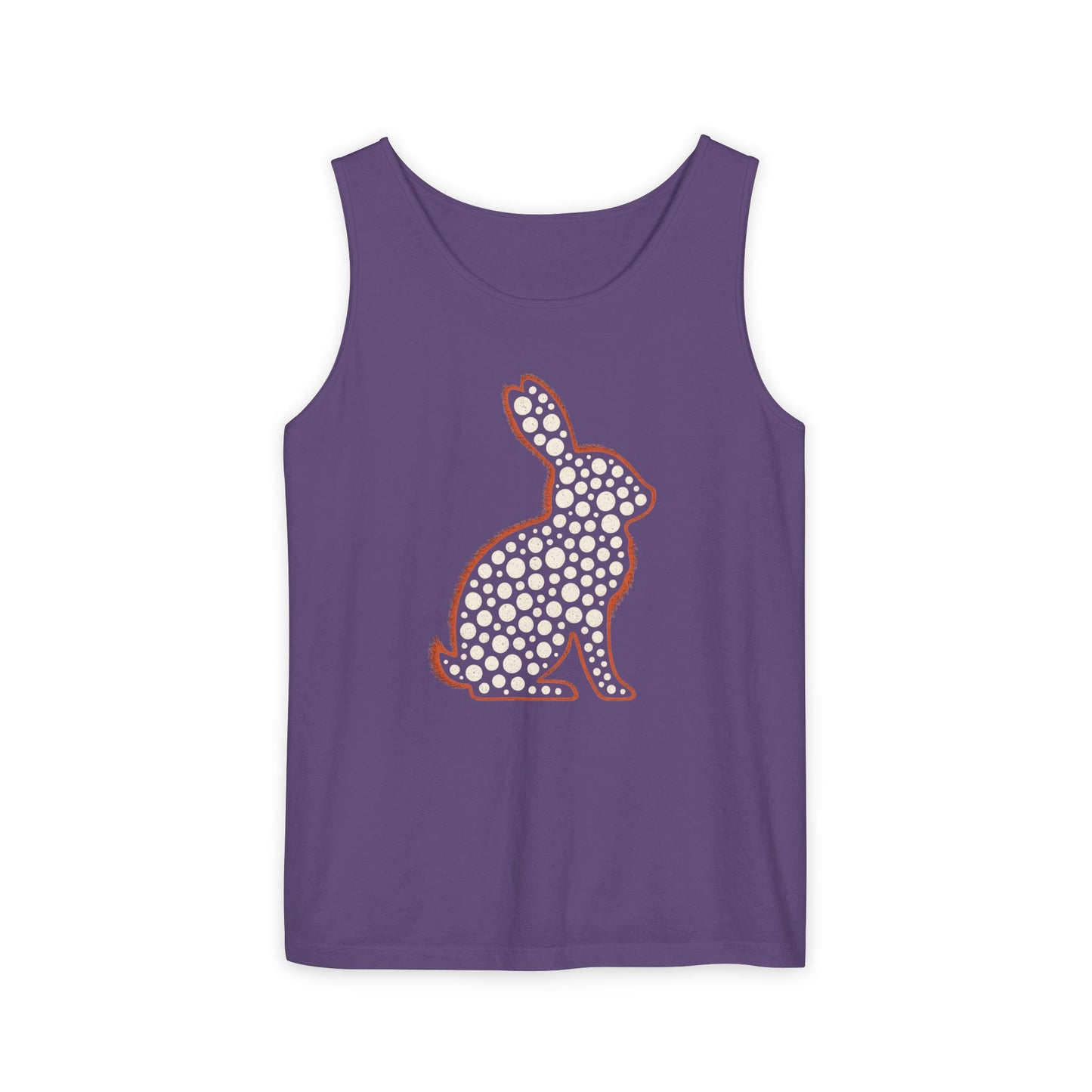 Spotted Rabbit Unisex Tank Top – Abstract Dot Bunny Design Tee for Bunthusiasts - Unisex Garment-Dyed Tank Top