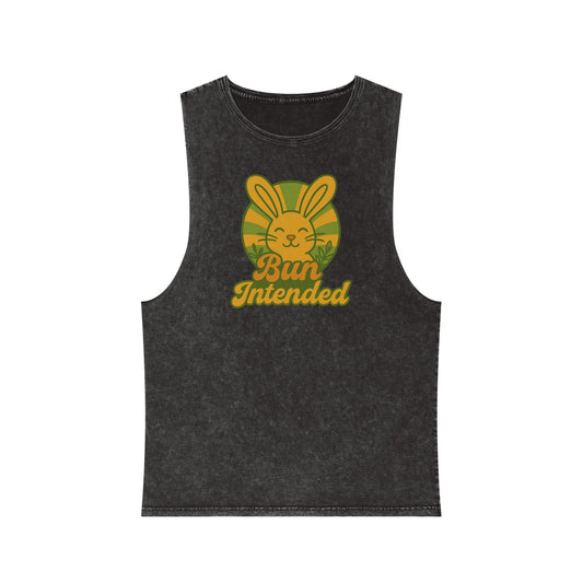 Stonewash Bun Intended Tank Top - Retro Graphic Tee - Vintage Casual Summer Wear - Gift for Rabbit Lovers - Everyday Style