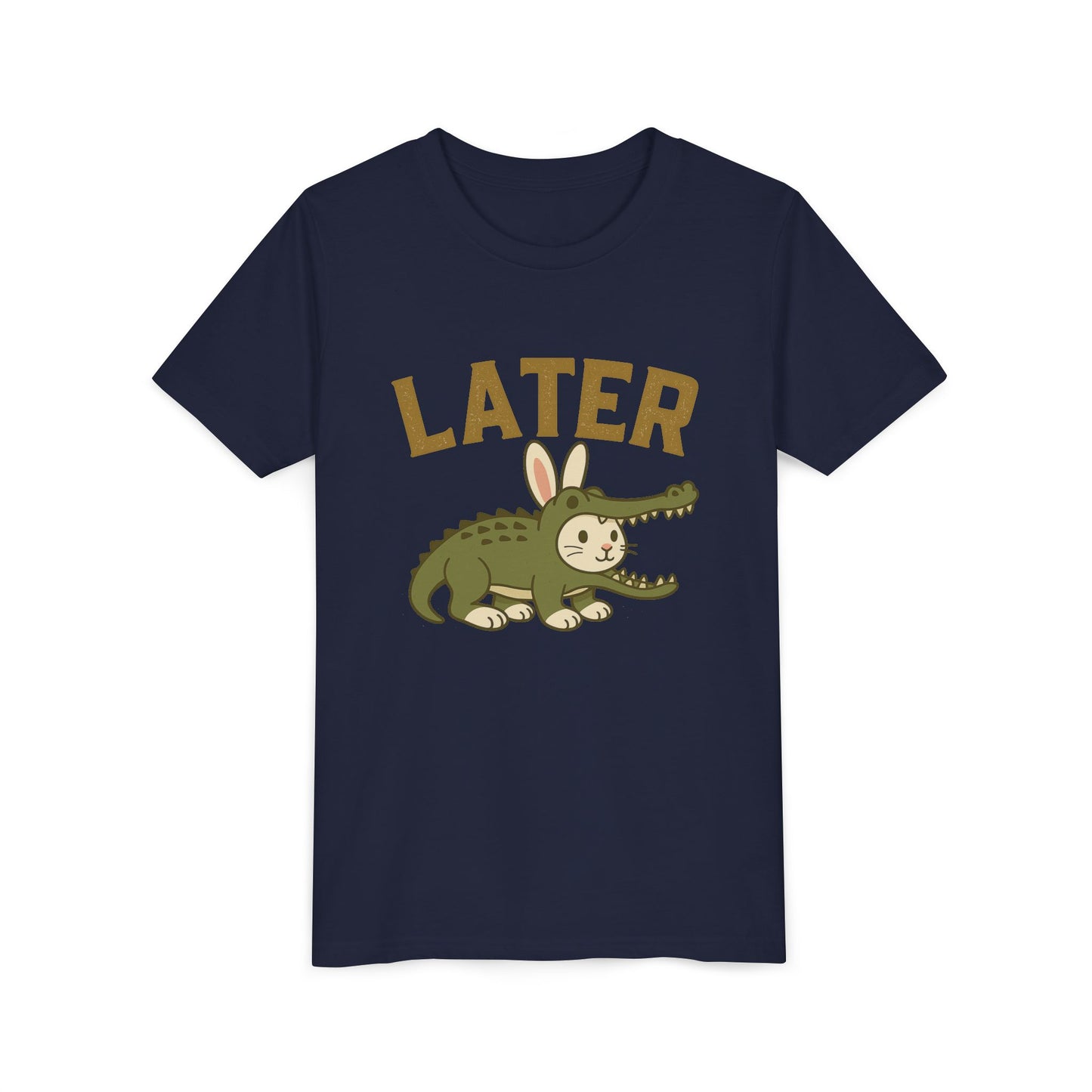 Later Gator Bunny Tee – Cute Youth Short Sleeve - Kids Rabbit T-Shirt - Funny Graphic Children's Shirt