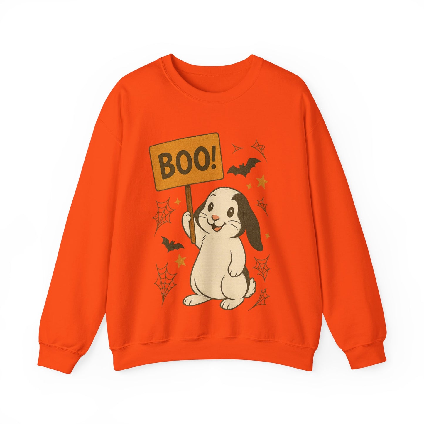 Boo Bunny Halloween Sweatshirt – Cozy Lop-Eared Rabbit & Spooky-Cute Fall Vibes - Unisex Heavy Blend™ Crewneck