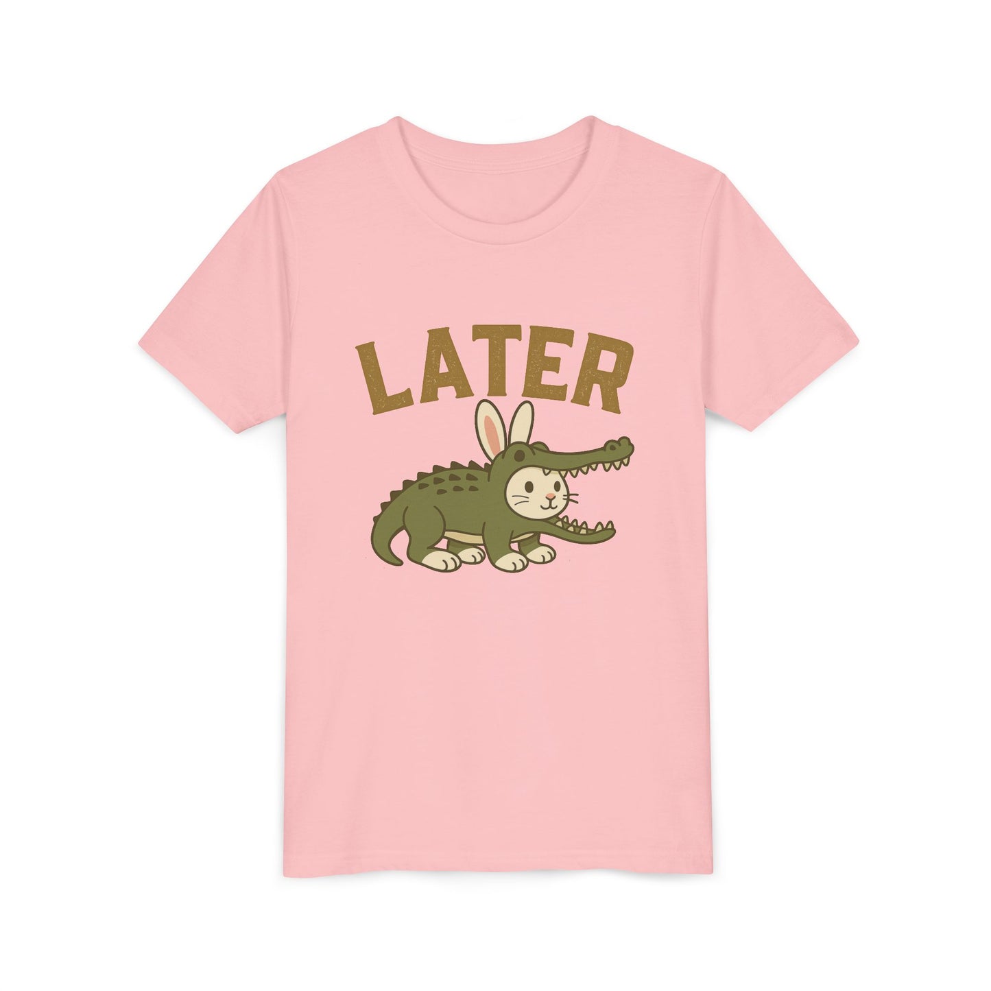 Later Gator Bunny Tee – Cute Youth Short Sleeve - Kids Rabbit T-Shirt - Funny Graphic Children's Shirt