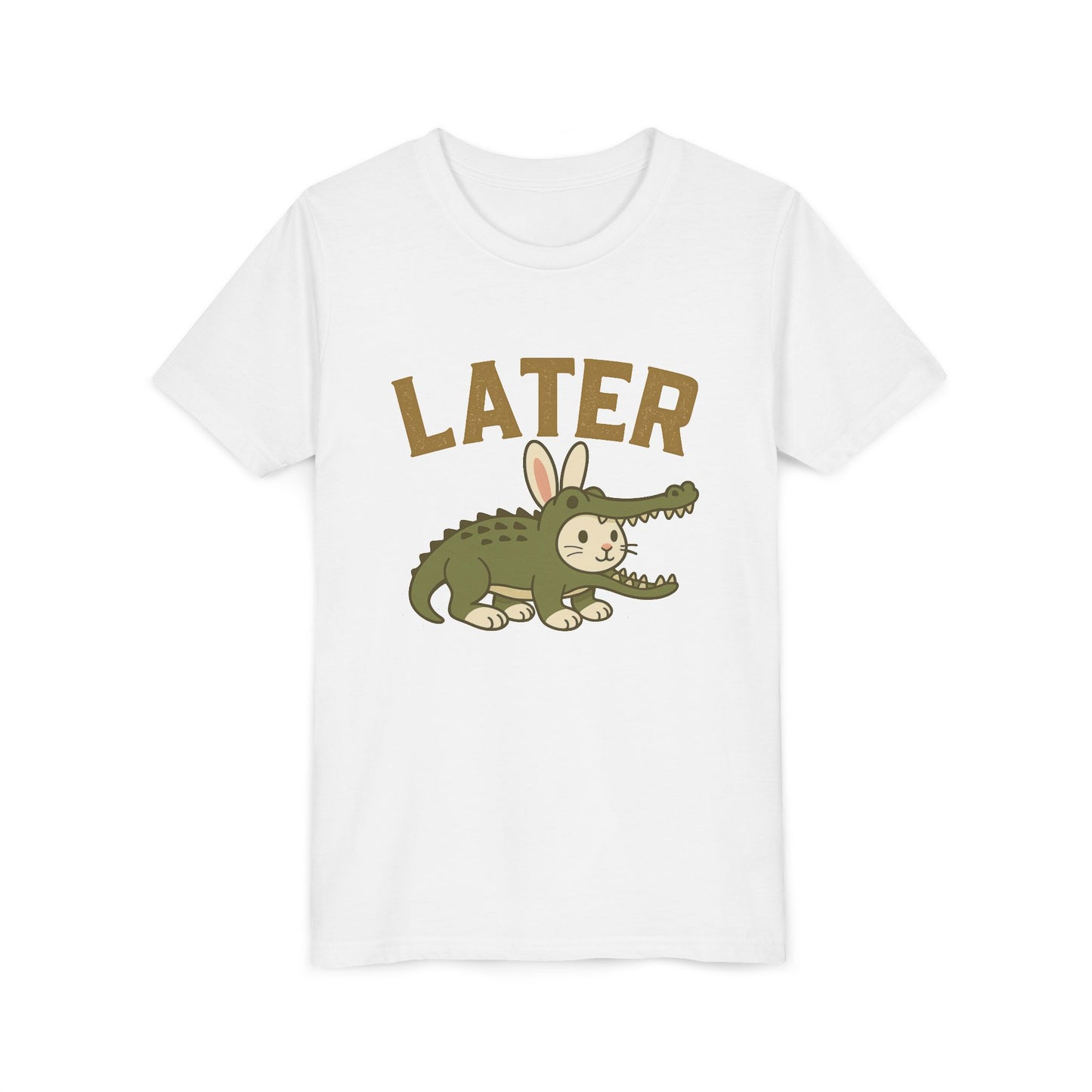 Later Gator Bunny Tee – Cute Youth Short Sleeve - Kids Rabbit T-Shirt - Funny Graphic Children's Shirt