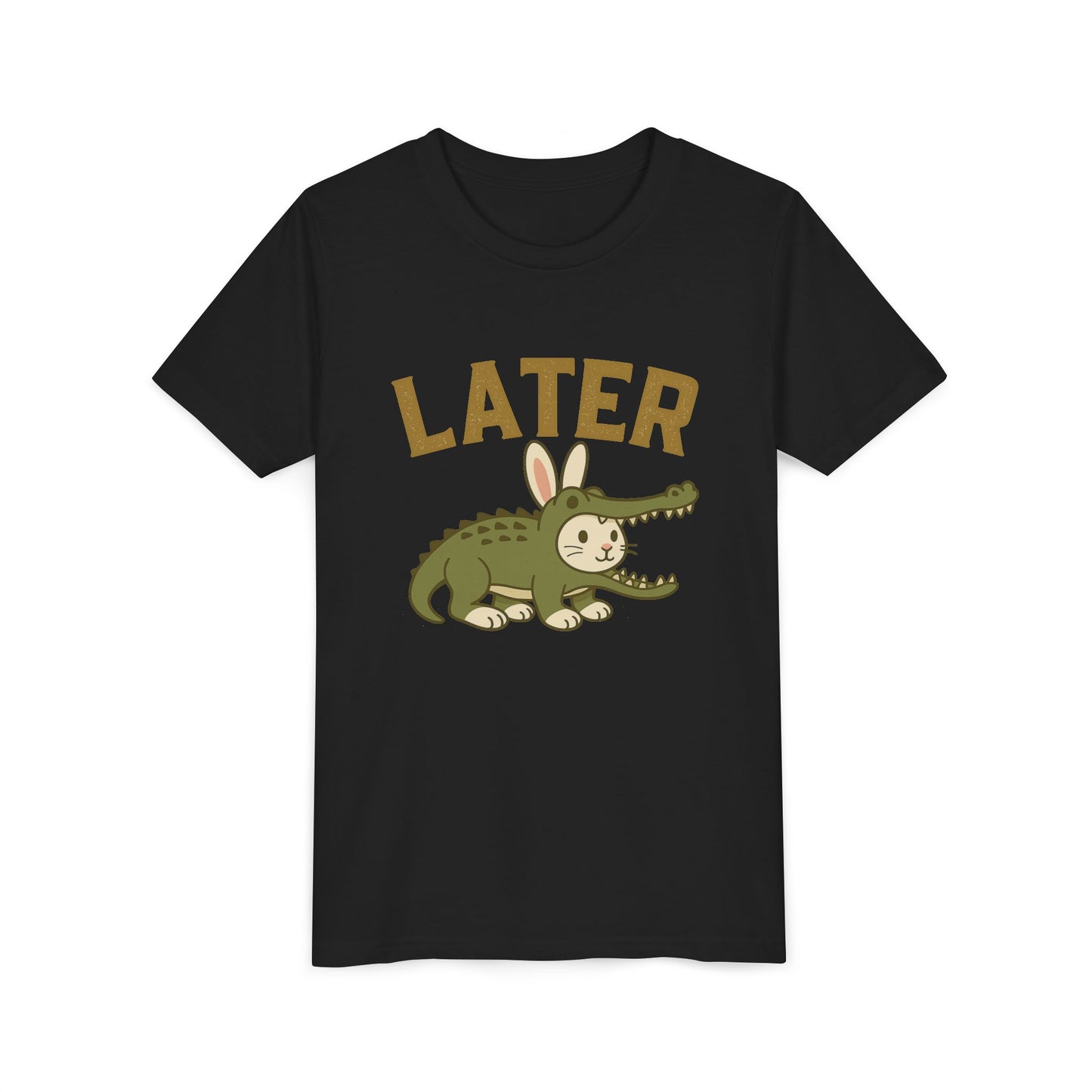 Later Gator Bunny Tee – Cute Youth Short Sleeve - Kids Rabbit T-Shirt - Funny Graphic Children's Shirt