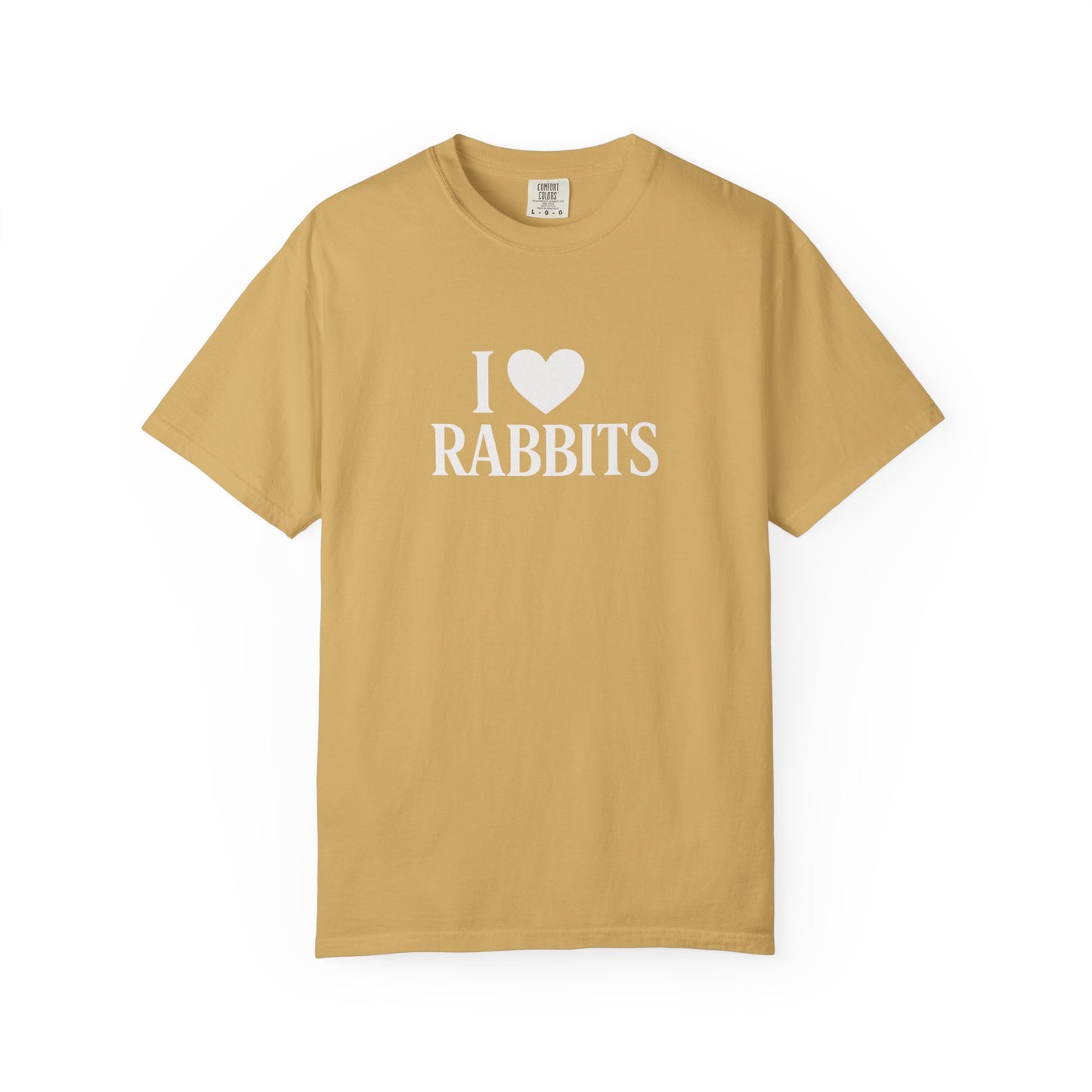 I ♥ Rabbits – Garment-Dyed Unisex Tee for Bunthusiasts - I Love Rabbits T-Shirt for Bunny Lovers