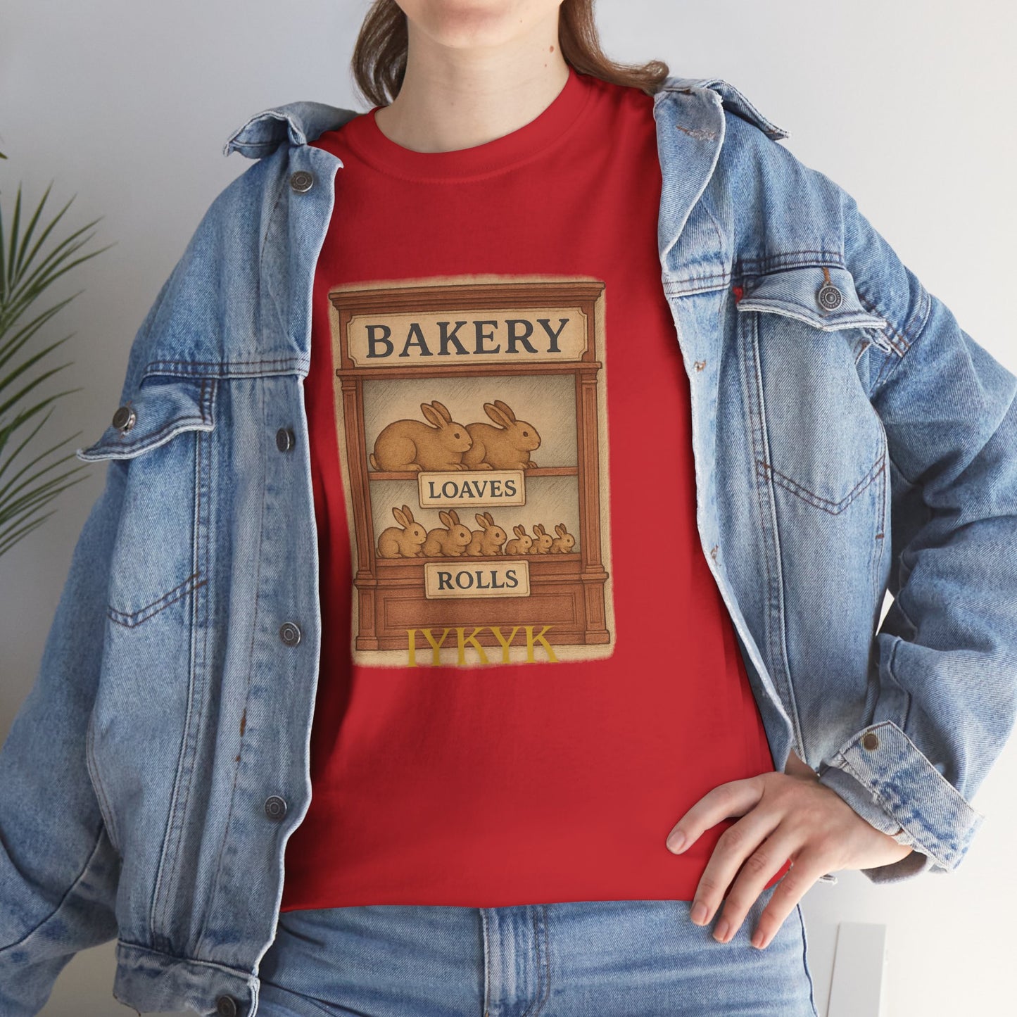 Loaves, Rolls & IYKYK – Bunny Bakery Tee - Unisex Short Sleeve - Vintage Bakery Shirt - Baking & Rabbit Lover Apparel