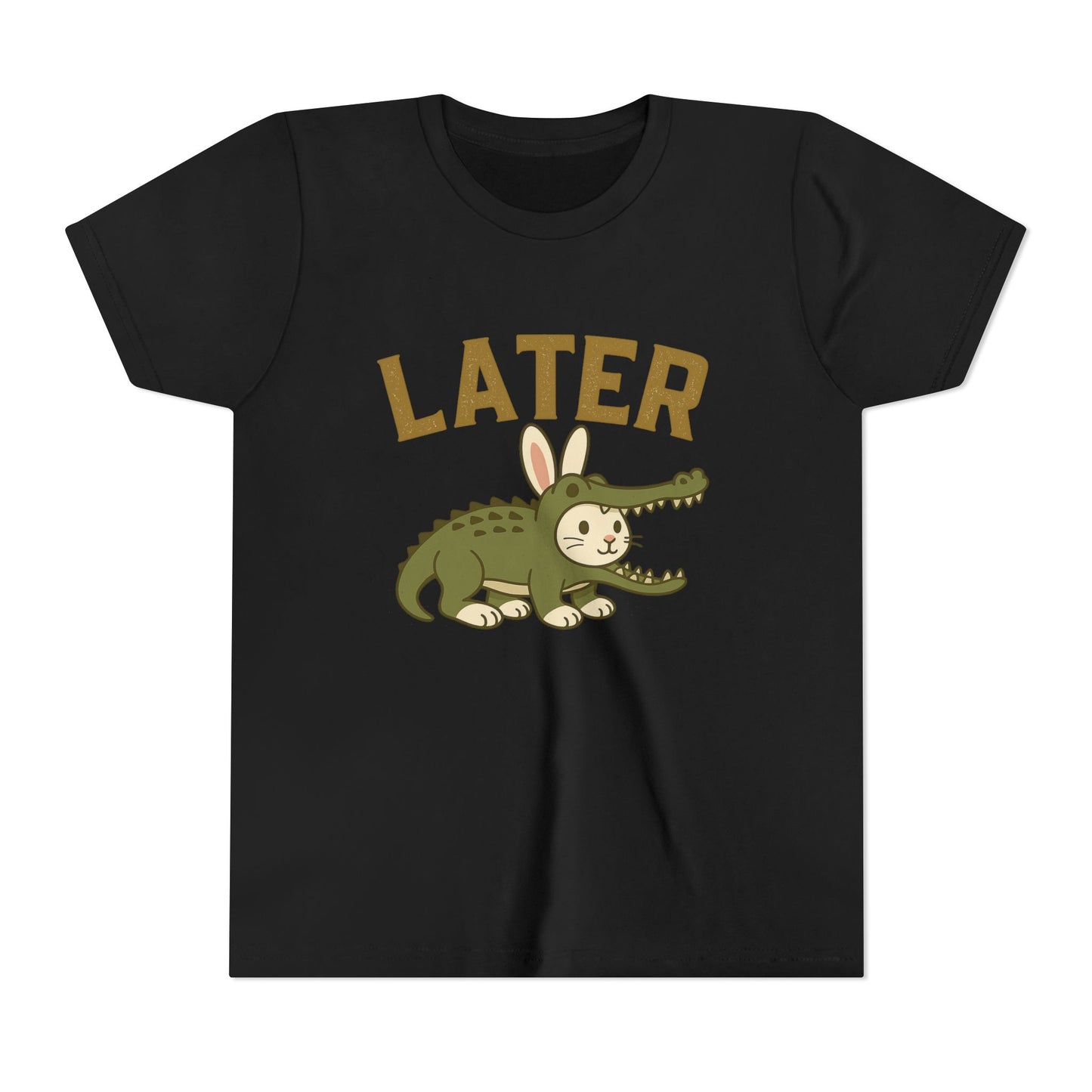 Later Gator Bunny Tee – Cute Youth Short Sleeve - Kids Rabbit T-Shirt - Funny Graphic Children's Shirt