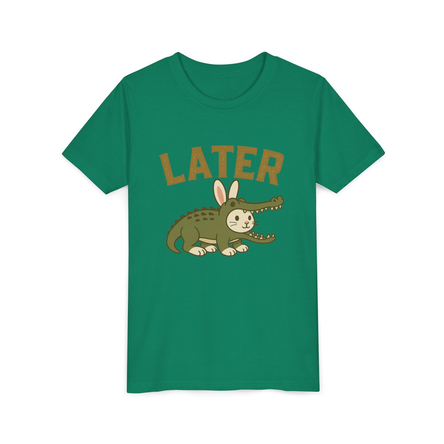 Later Gator Bunny Tee – Cute Youth Short Sleeve - Kids Rabbit T-Shirt - Funny Graphic Children's Shirt