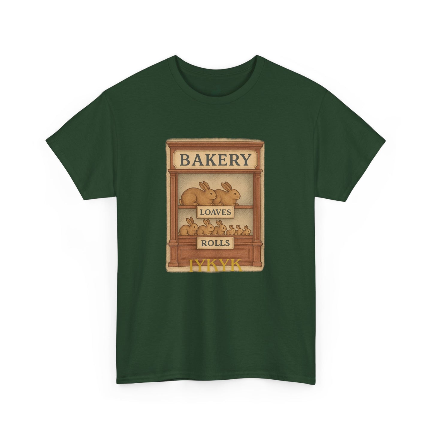 Loaves, Rolls & IYKYK – Bunny Bakery Tee - Unisex Short Sleeve - Vintage Bakery Shirt - Baking & Rabbit Lover Apparel