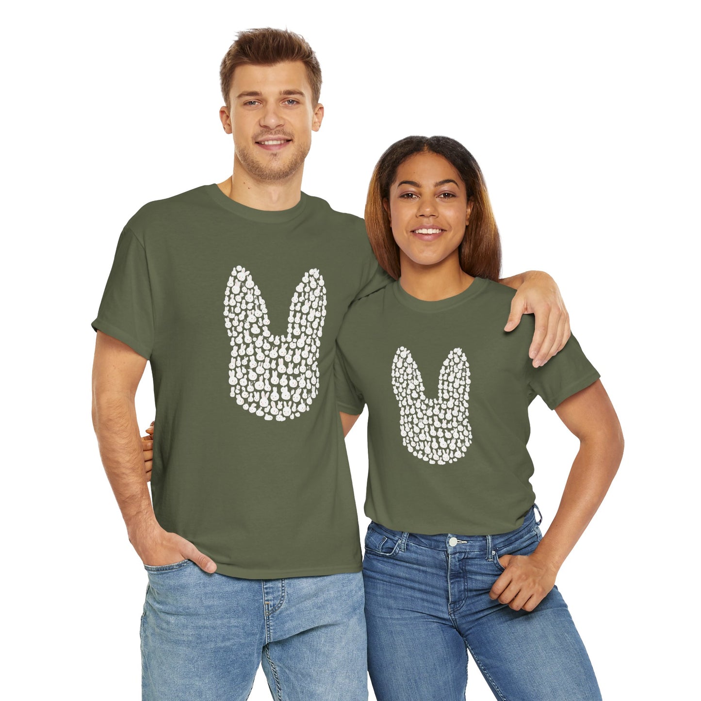 “Bun Within a Bun” Rabbit Head Shirt – Cuniculture Club Original - Cute Bunny Graphic Tee - Unisex Heavy Cotton T-Shirt