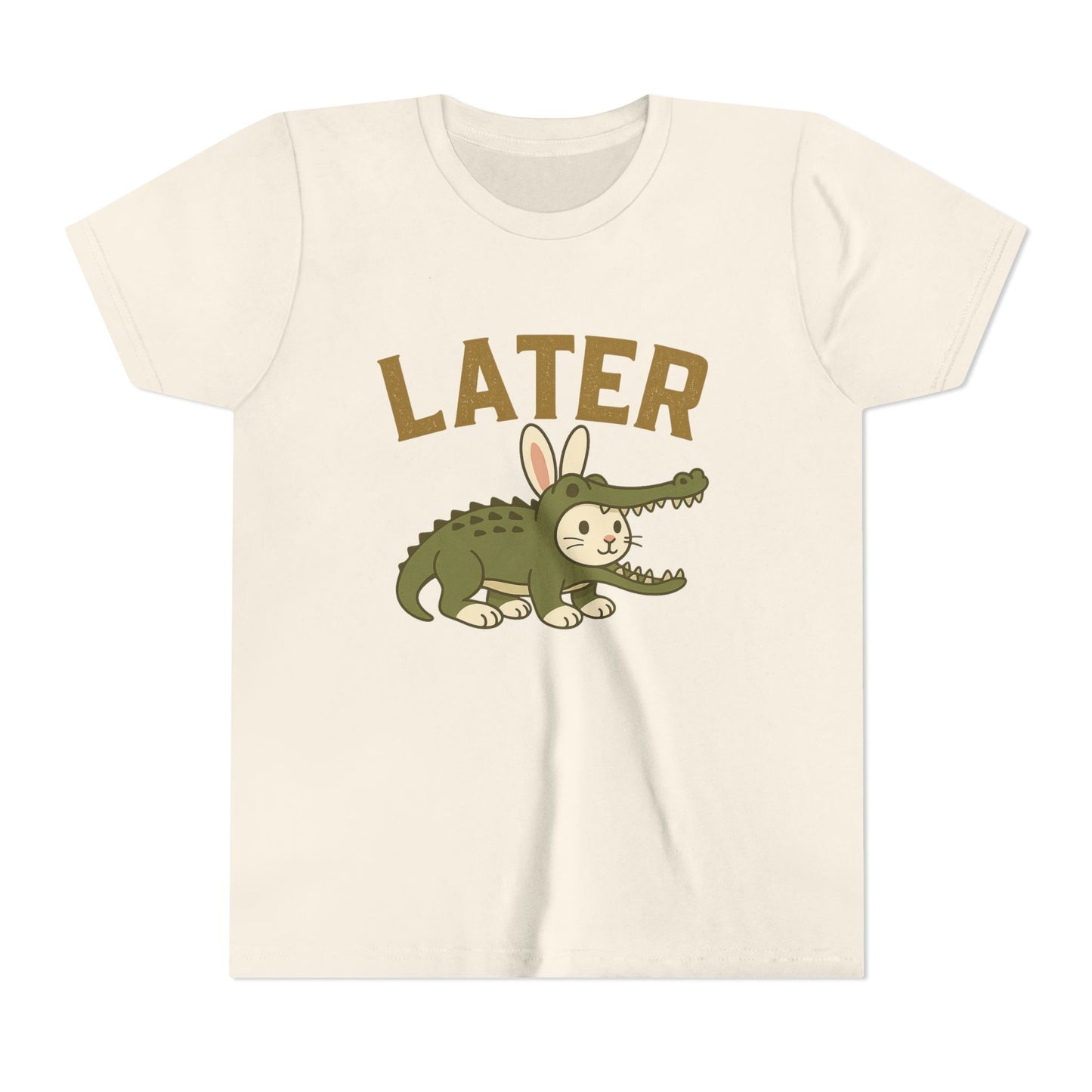 Later Gator Bunny Tee – Cute Youth Short Sleeve - Kids Rabbit T-Shirt - Funny Graphic Children's Shirt