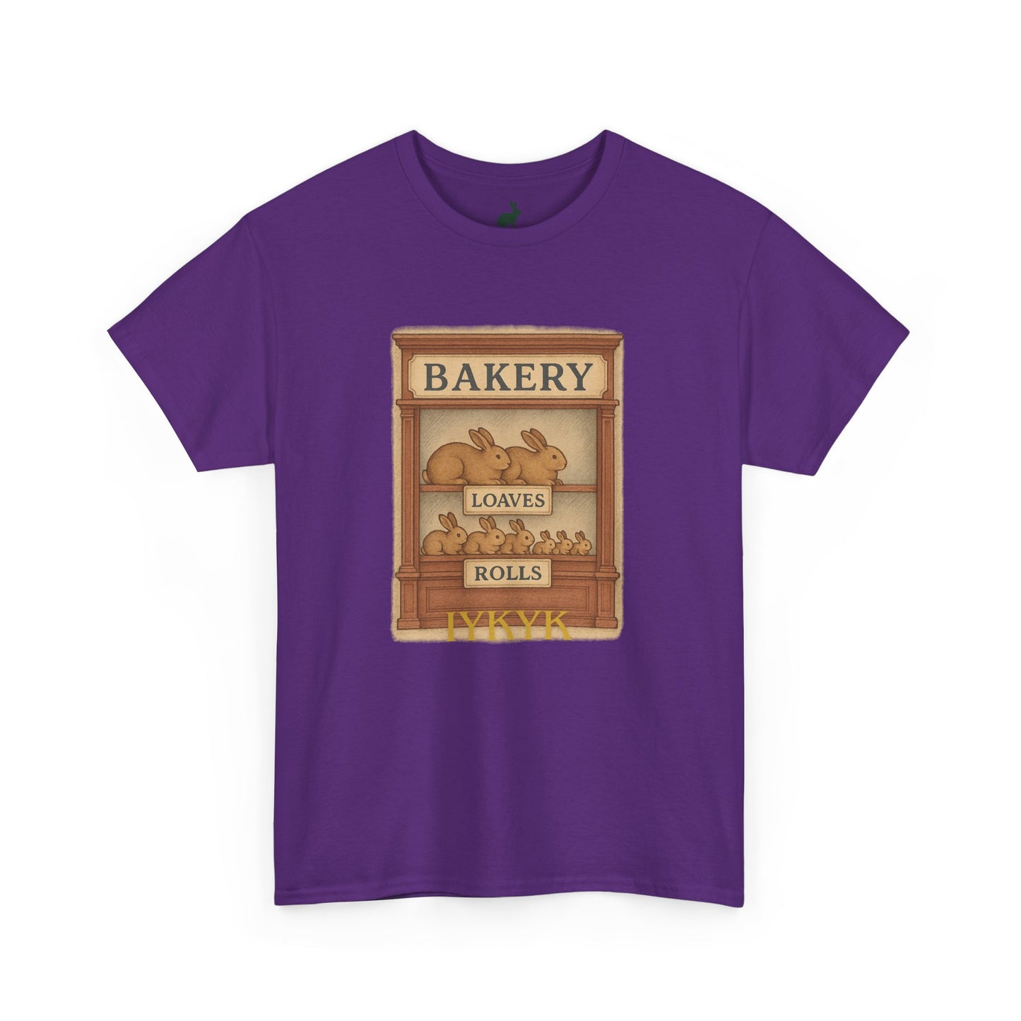 Loaves, Rolls & IYKYK – Bunny Bakery Tee - Unisex Short Sleeve - Vintage Bakery Shirt - Baking & Rabbit Lover Apparel