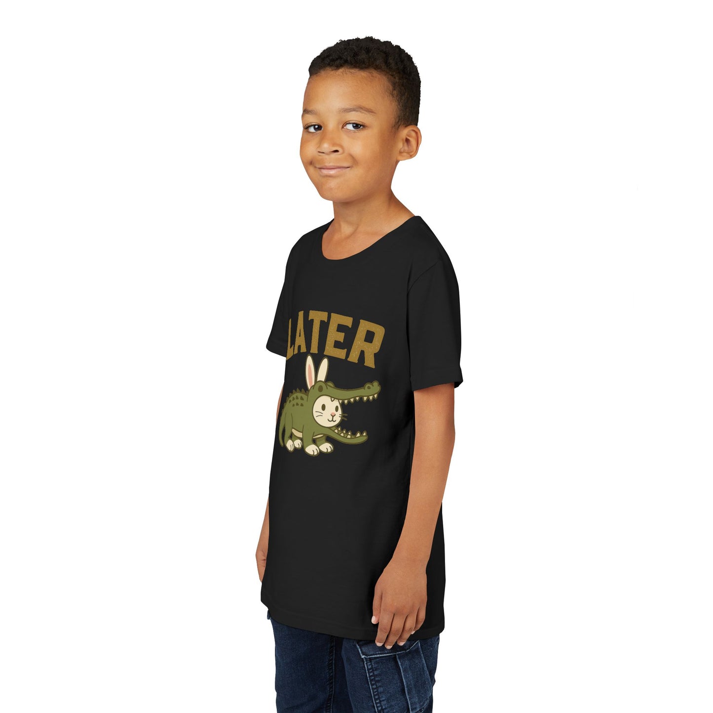 Later Gator Bunny Tee – Cute Youth Short Sleeve - Kids Rabbit T-Shirt - Funny Graphic Children's Shirt