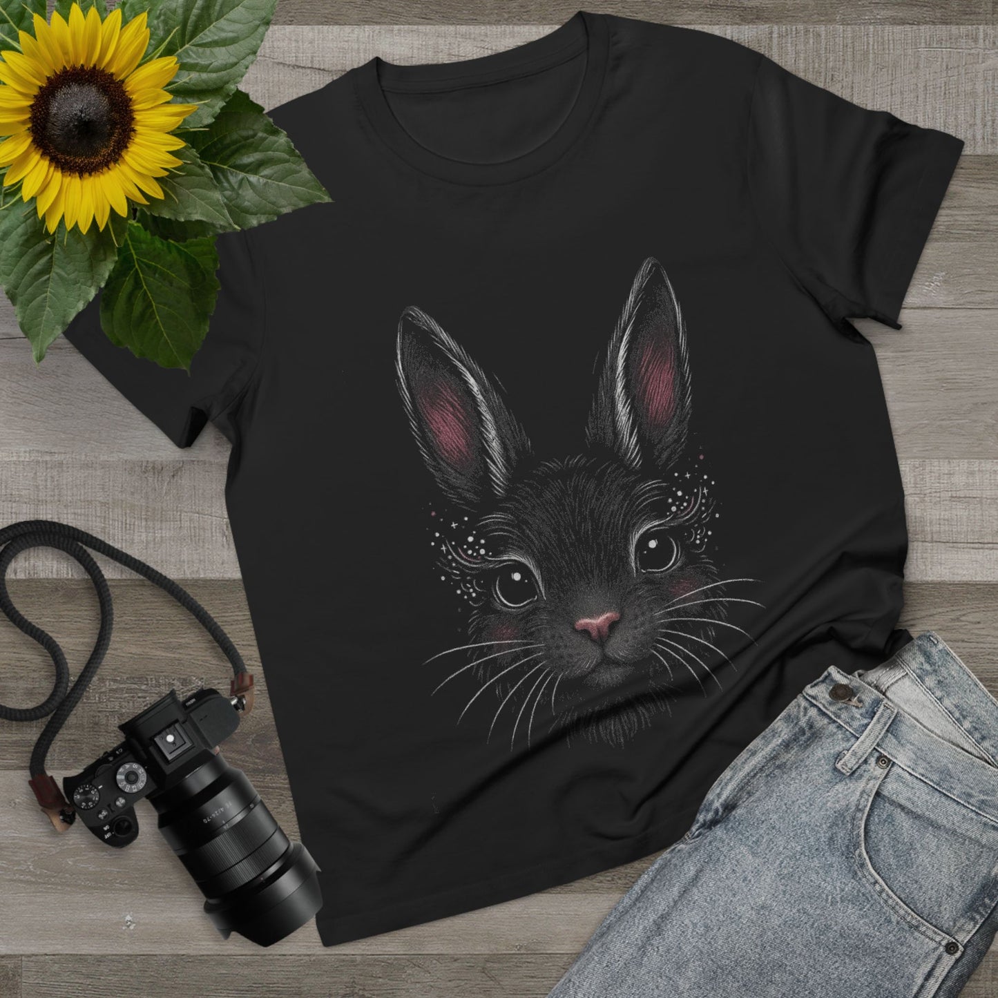 Bunthusiast’s Dream Tee – Sparkly Whiskers & Wonder Bunny - Women's Rabbit Graphic T-Shirt
