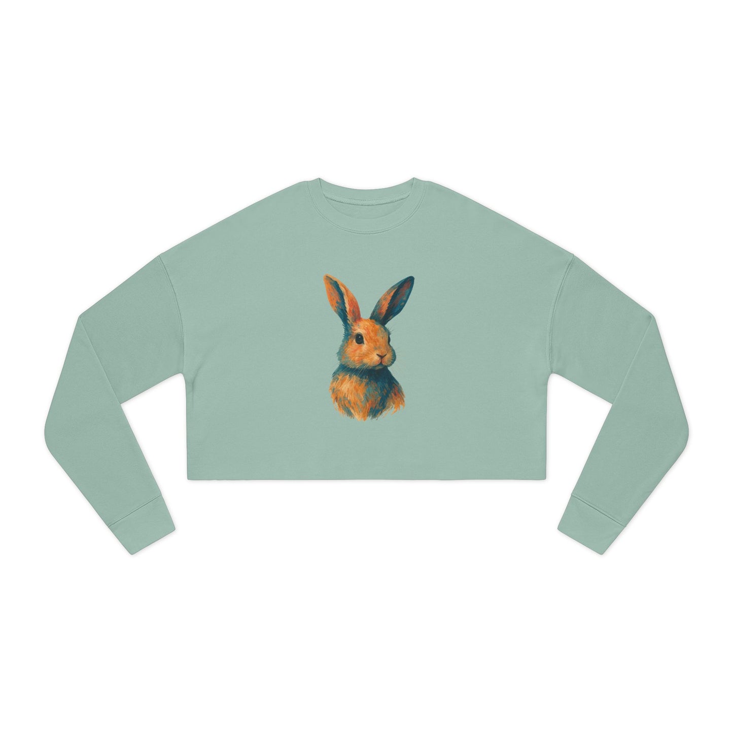 Painted Bunny Art Cropped Sweatshirt – Artsy Rabbit Vibes for Bunthusiasts - Cozy Animal Apparel