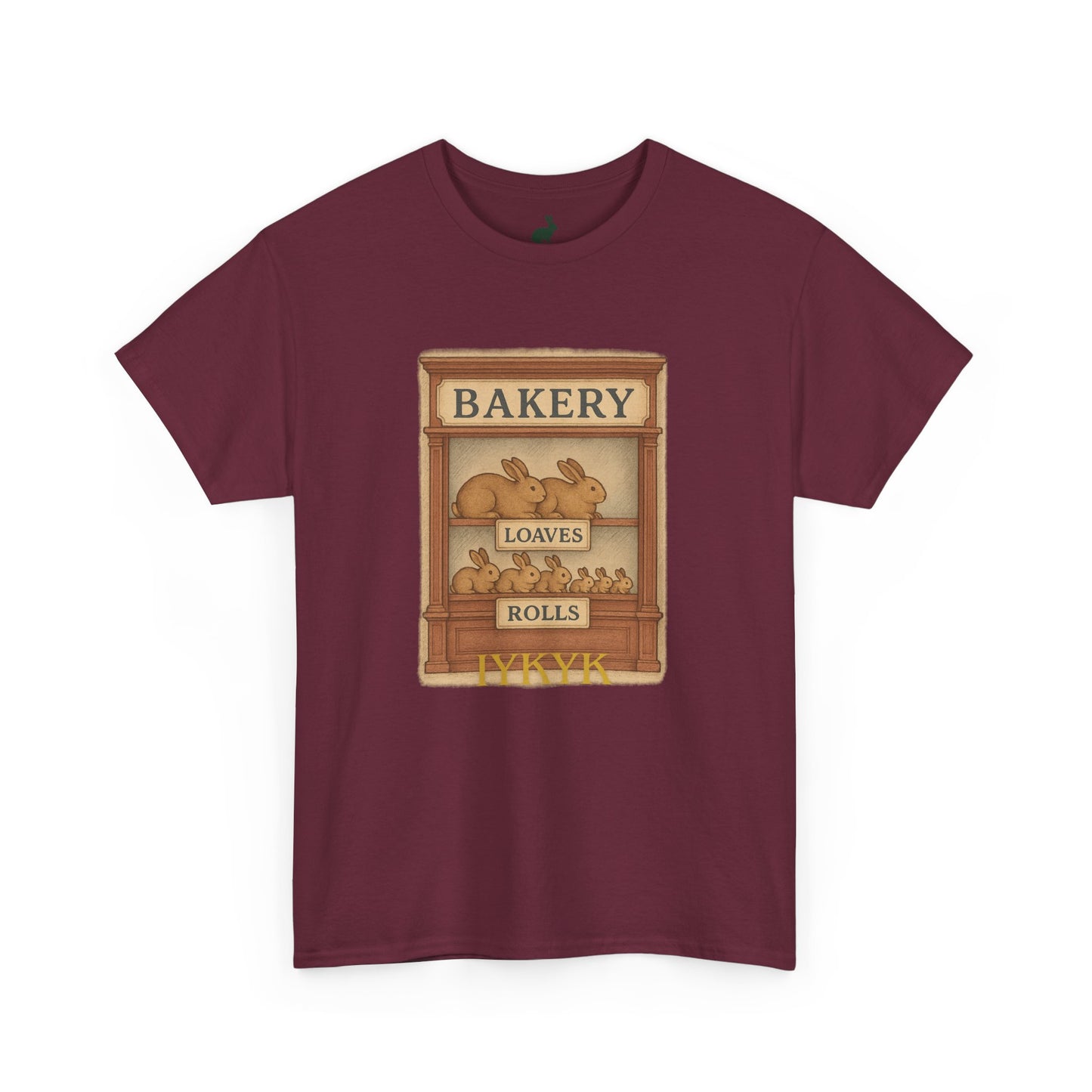 Loaves, Rolls & IYKYK – Bunny Bakery Tee - Unisex Short Sleeve - Vintage Bakery Shirt - Baking & Rabbit Lover Apparel