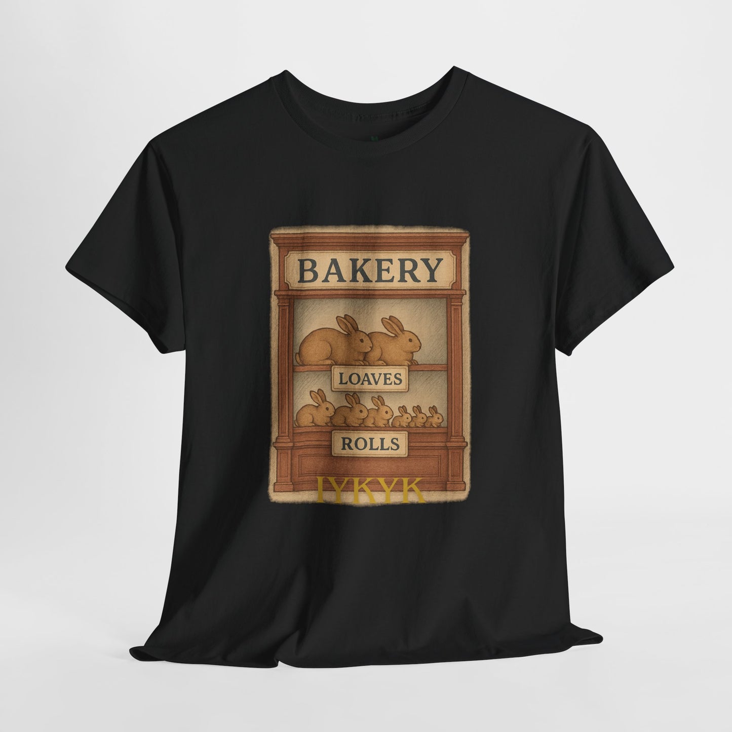 Loaves, Rolls & IYKYK – Bunny Bakery Tee - Unisex Short Sleeve - Vintage Bakery Shirt - Baking & Rabbit Lover Apparel