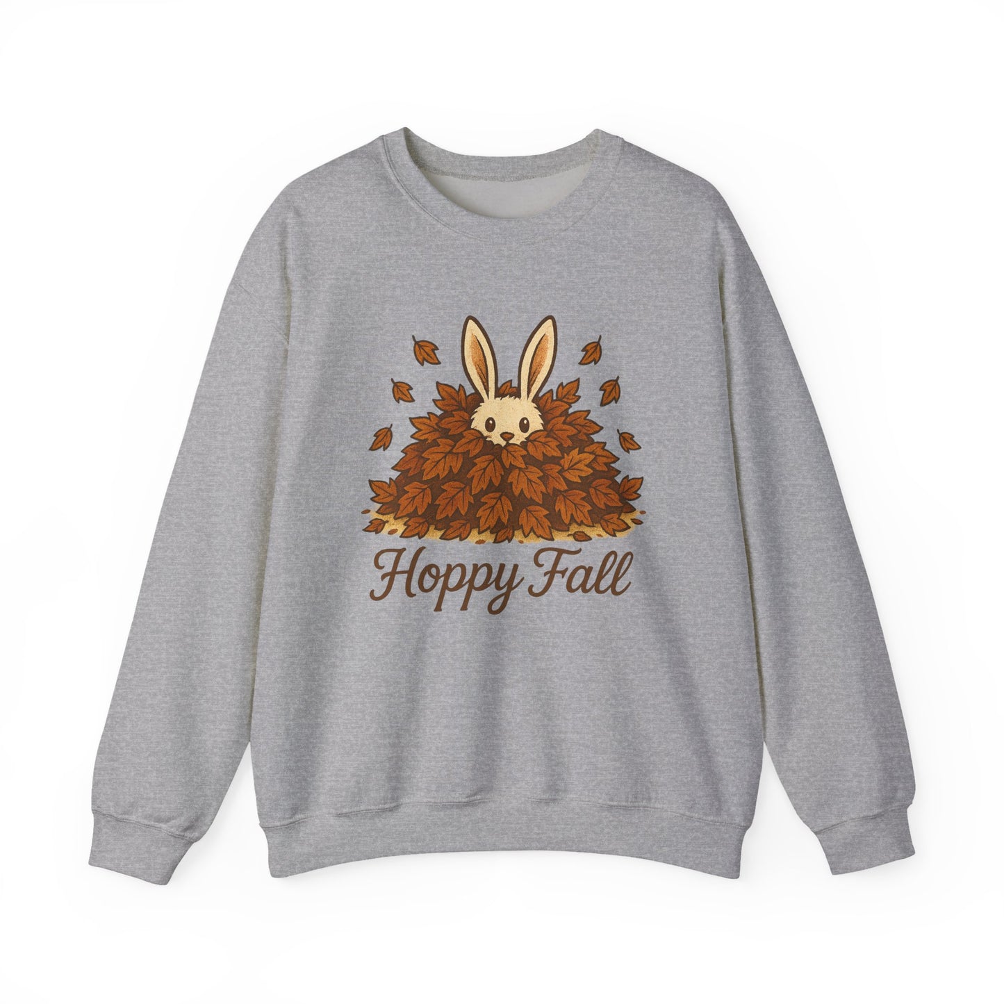 Hoppy Fall β Unisex Cozy Sweatshirt | Rabbit & Autumn Leaves Comfy Crewneck | Fall Fashion - Seasonal Halloween Gift