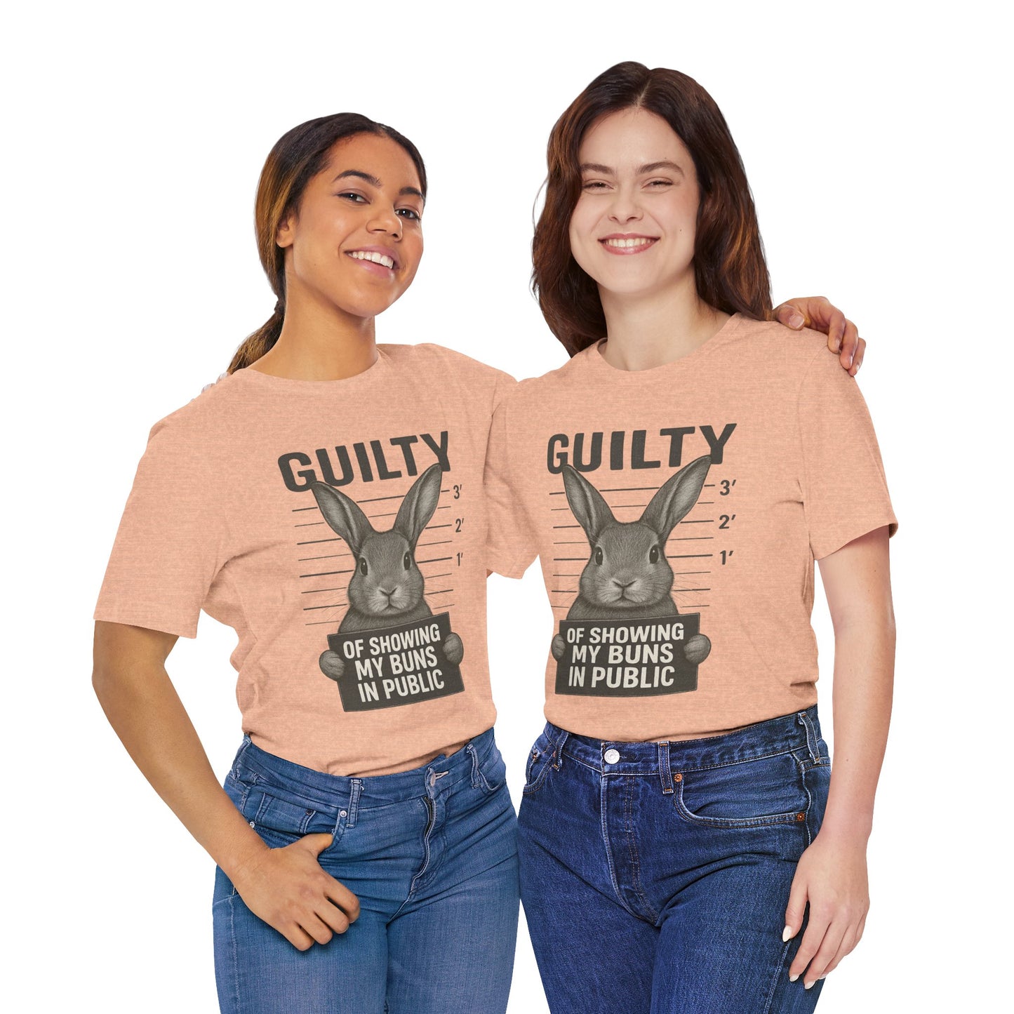 Guilty of Showing My Buns in Public Rabbit Exhibitor T-Shirt – Unisex Funny Bunny Graphic Tee - Quirky Gift for Animal Lovers