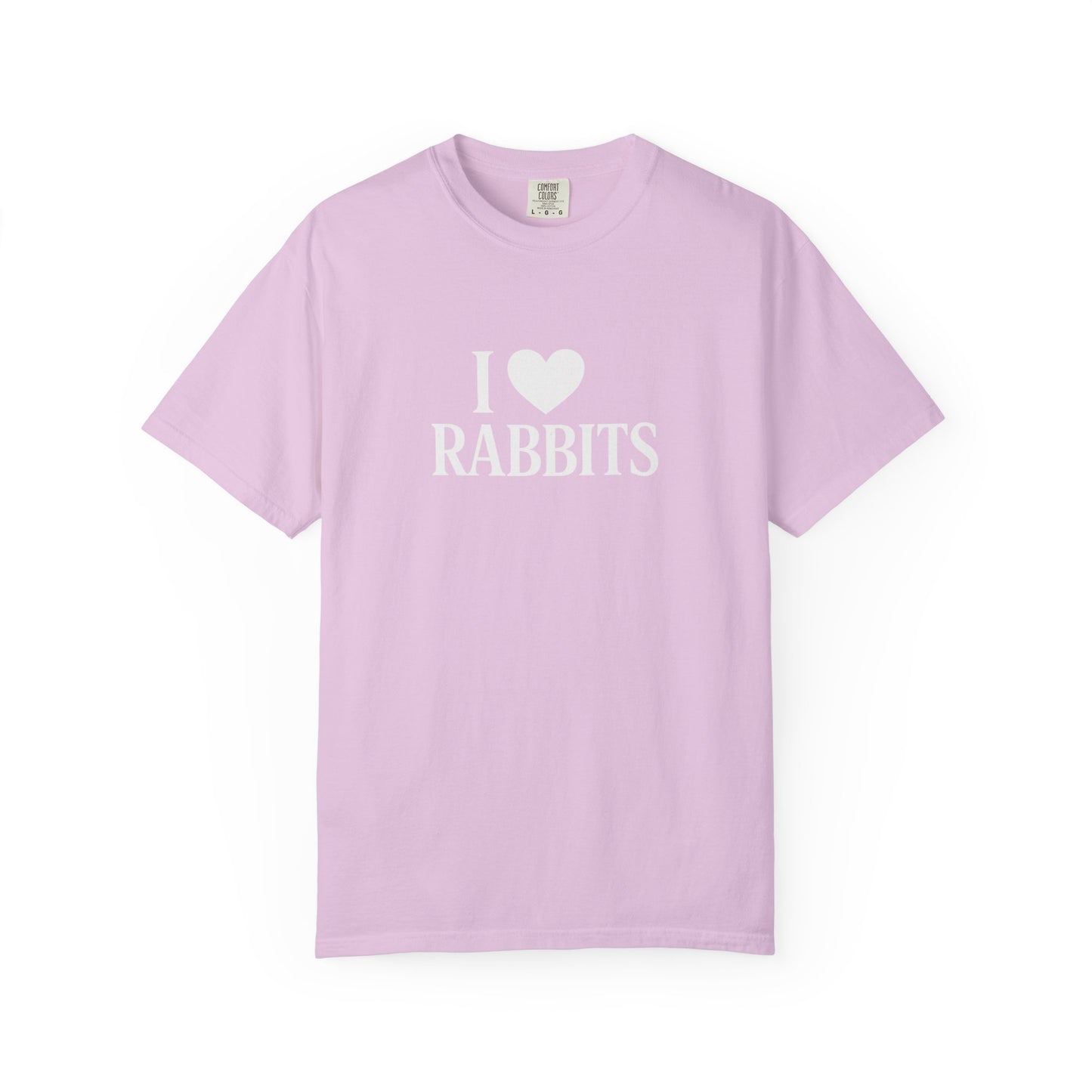 I ♥ Rabbits – Garment-Dyed Unisex Tee for Bunthusiasts - I Love Rabbits T-Shirt for Bunny Lovers